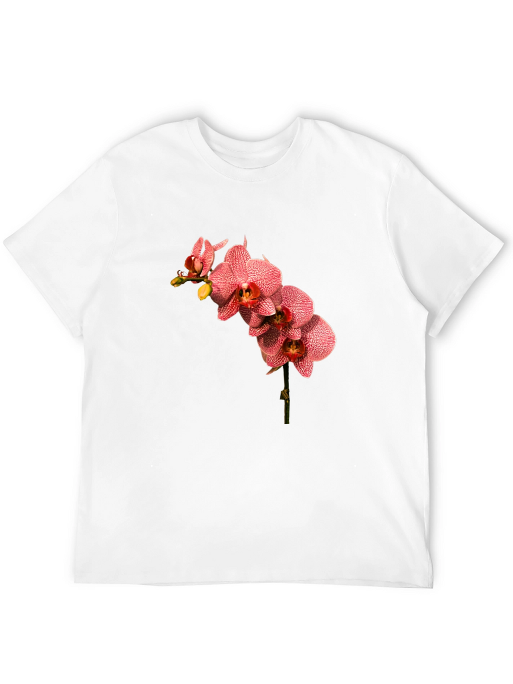 Floral Orchid Print Black T-Shirt