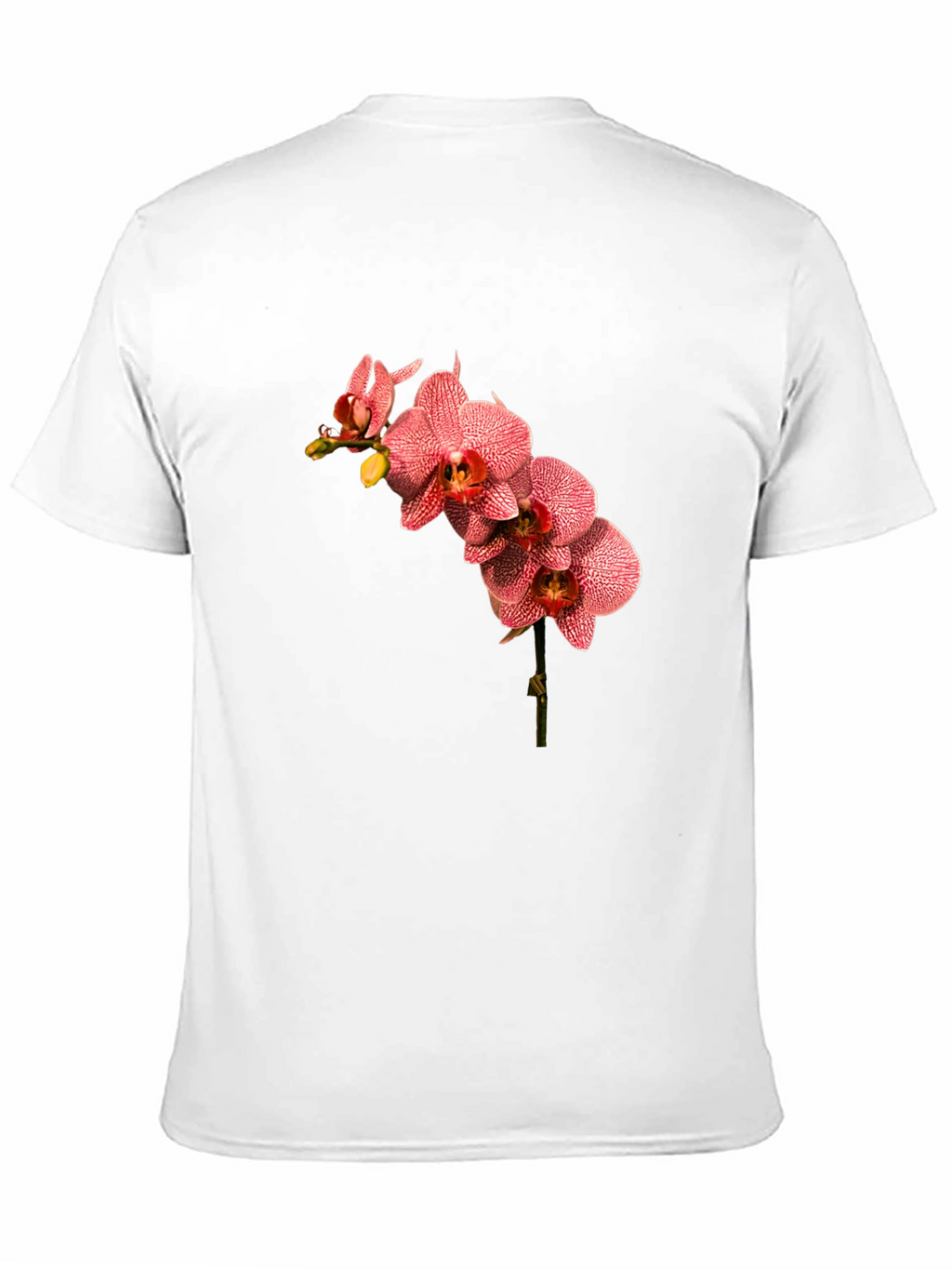 Floral Orchid Print Black T-Shirt