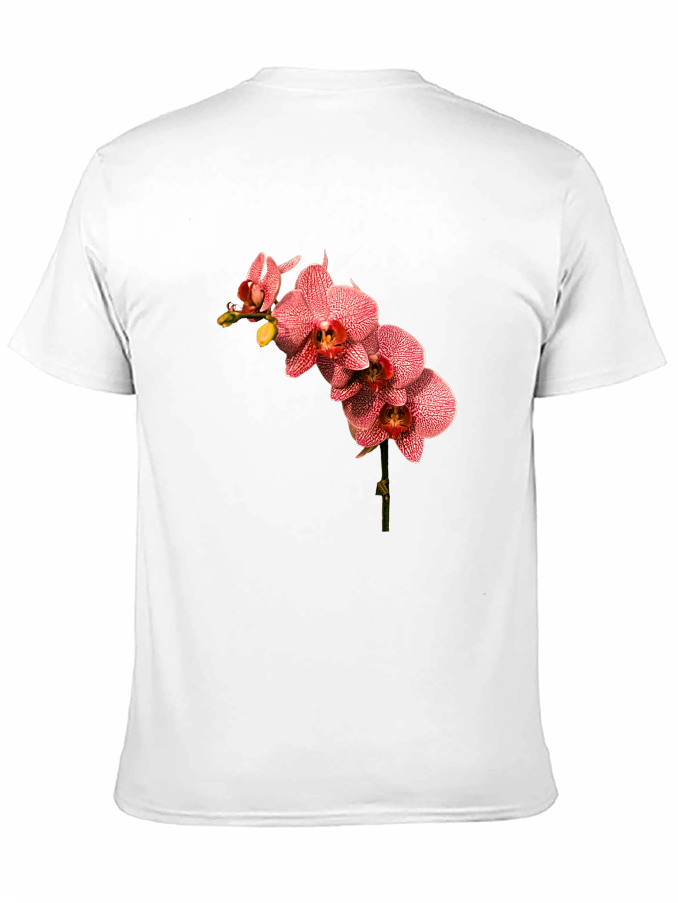 Floral Orchid Print Black T-Shirt