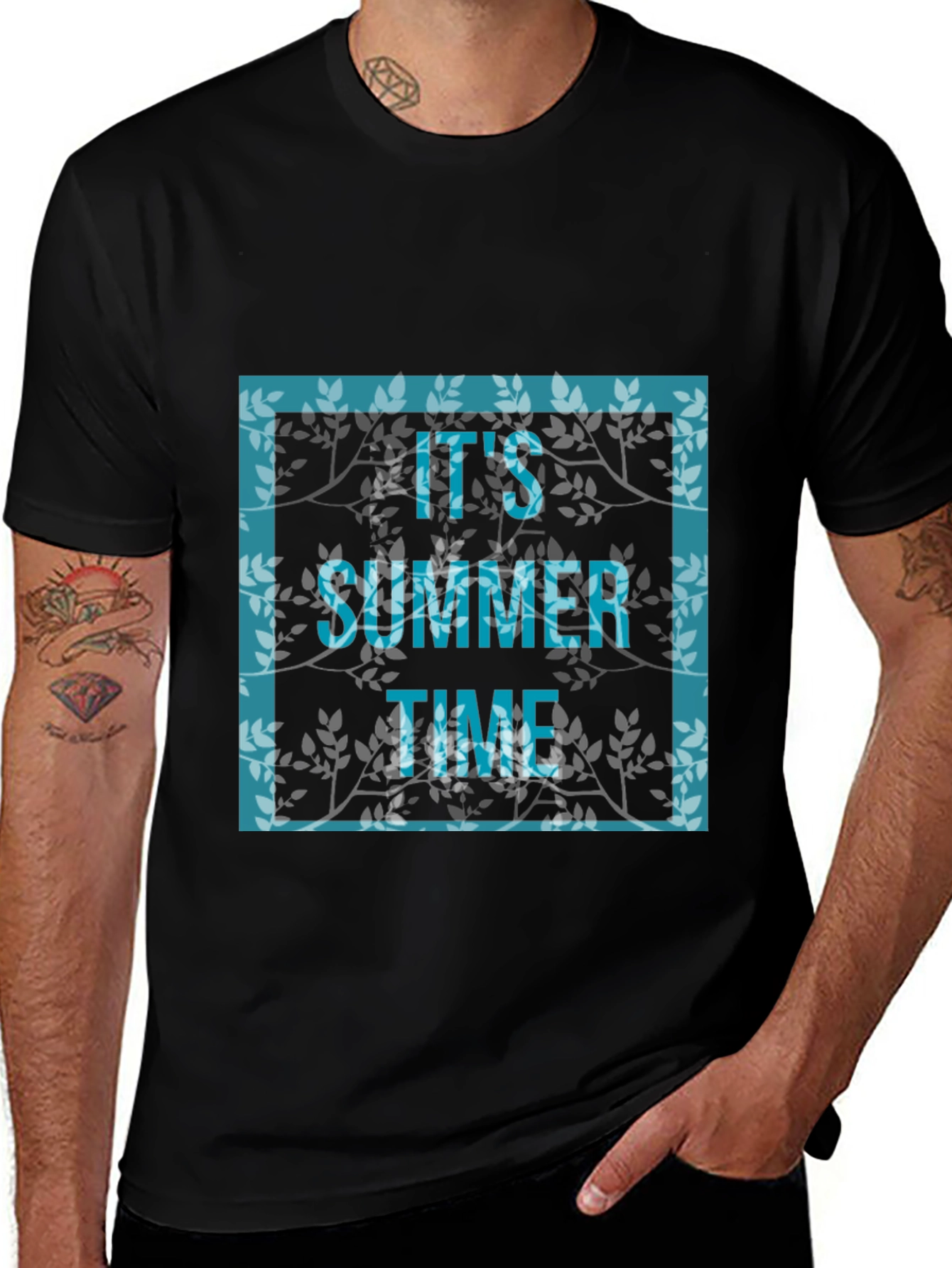Its Summer Time Graphic Tee - Trendy Black T-Shirt