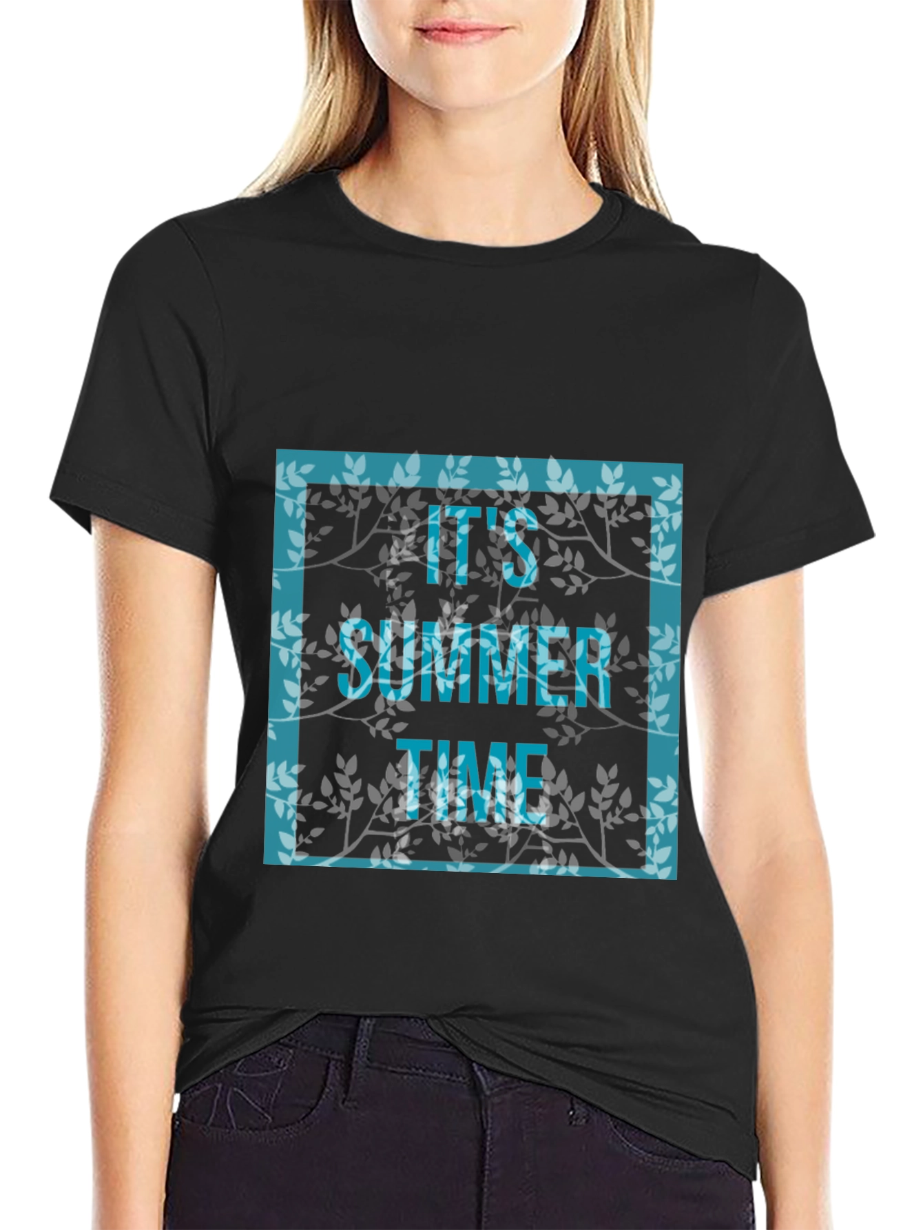 Its Summer Time Graphic Tee - Trendy Black T-Shirt