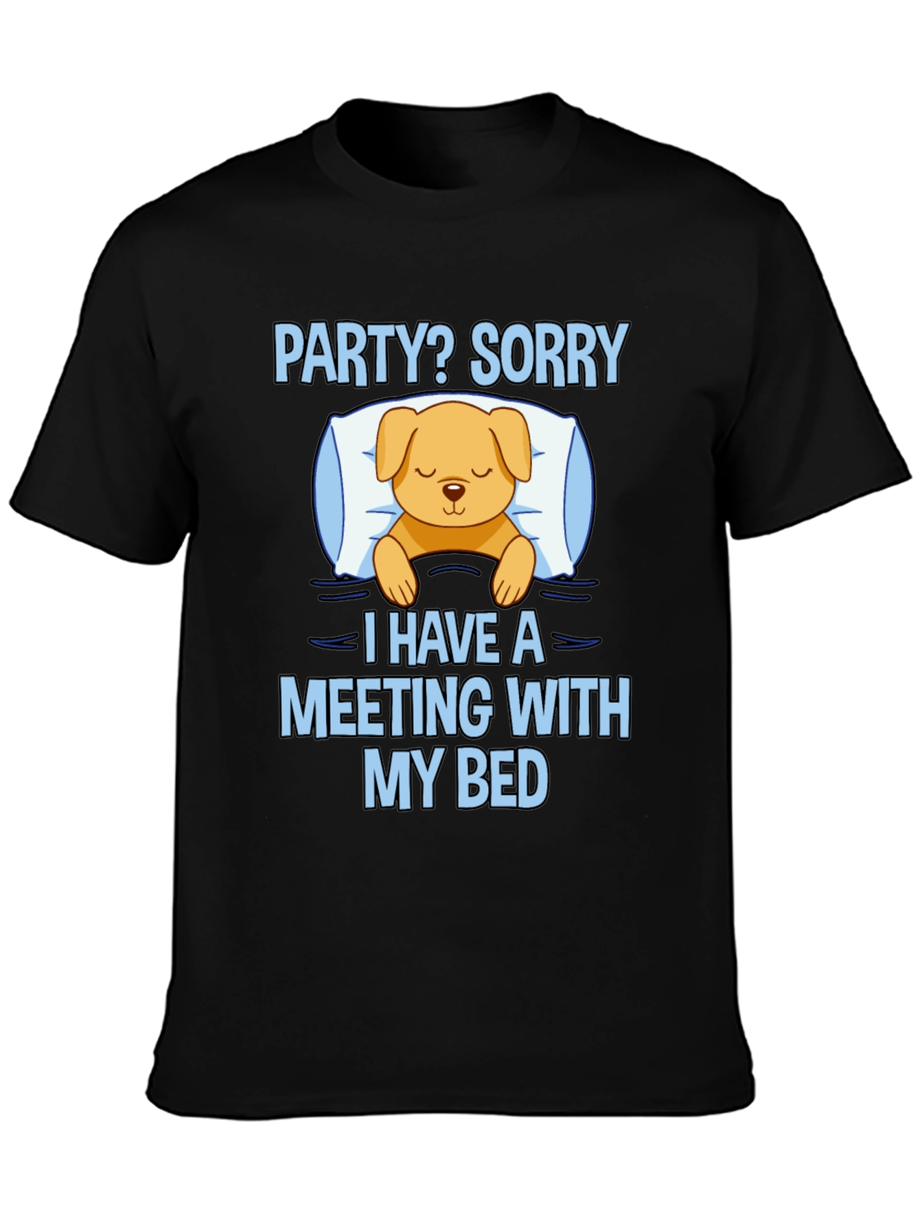 Meeting With My Bed Funny Graphic Tee