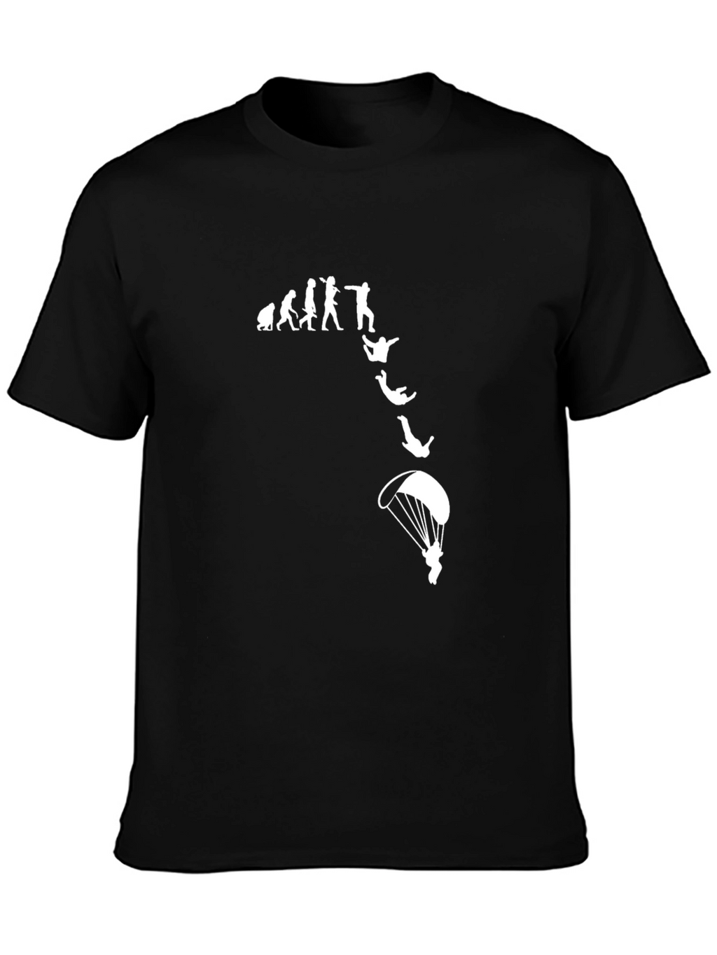 Evolution of Skydiving Black T-Shirt