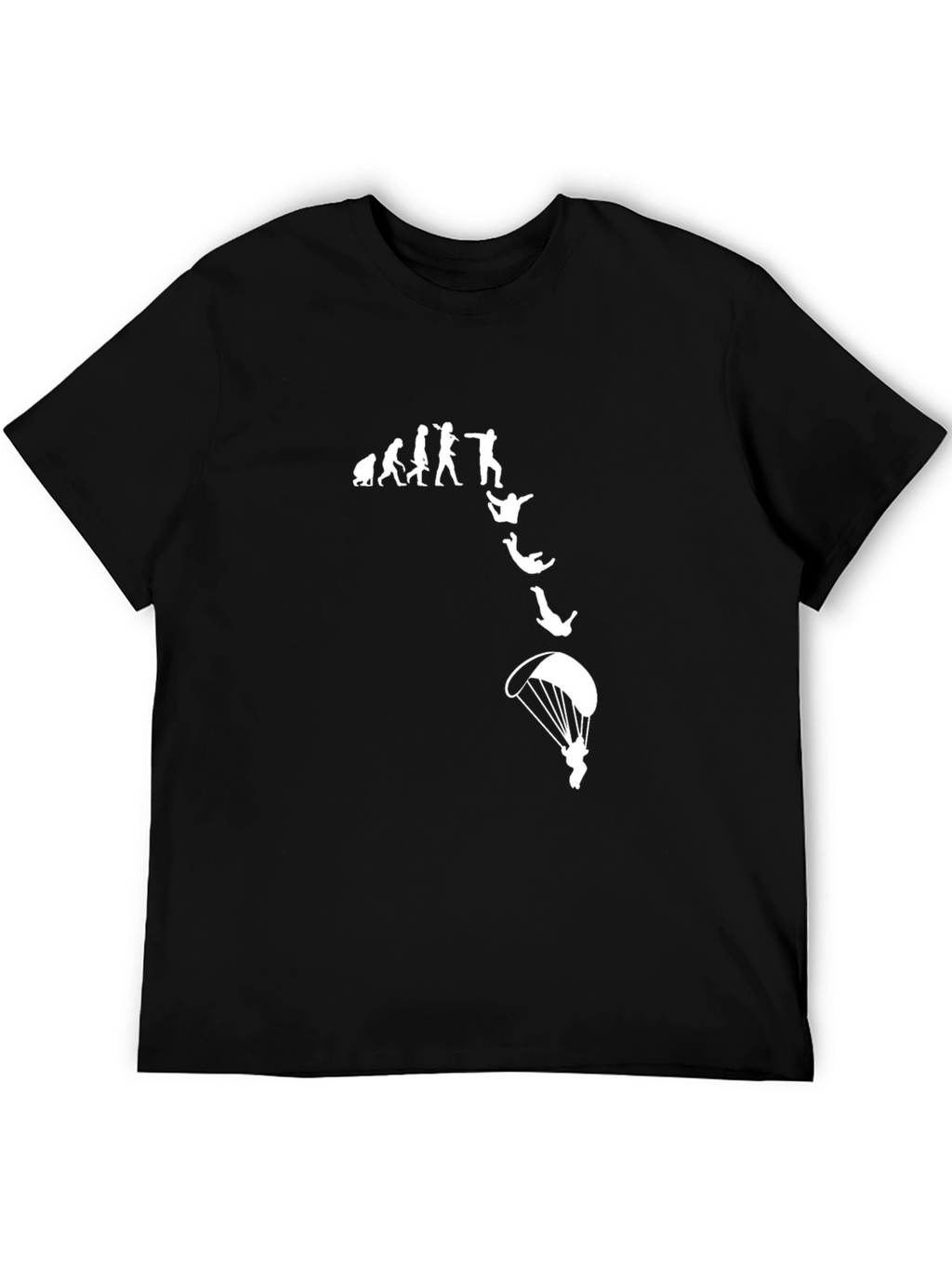 Evolution of Skydiving Black T-Shirt