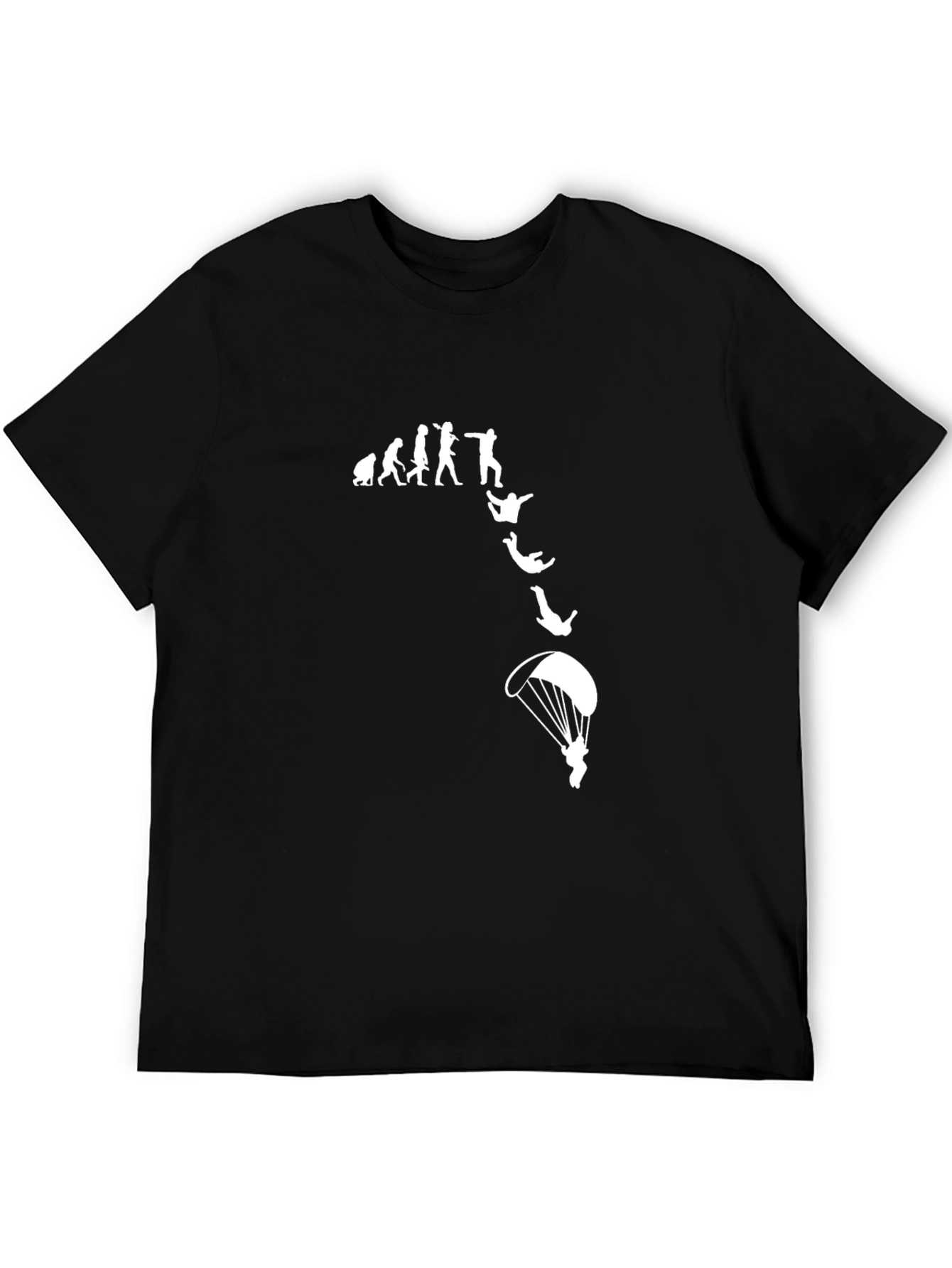 Evolution of Skydiving Black T-Shirt