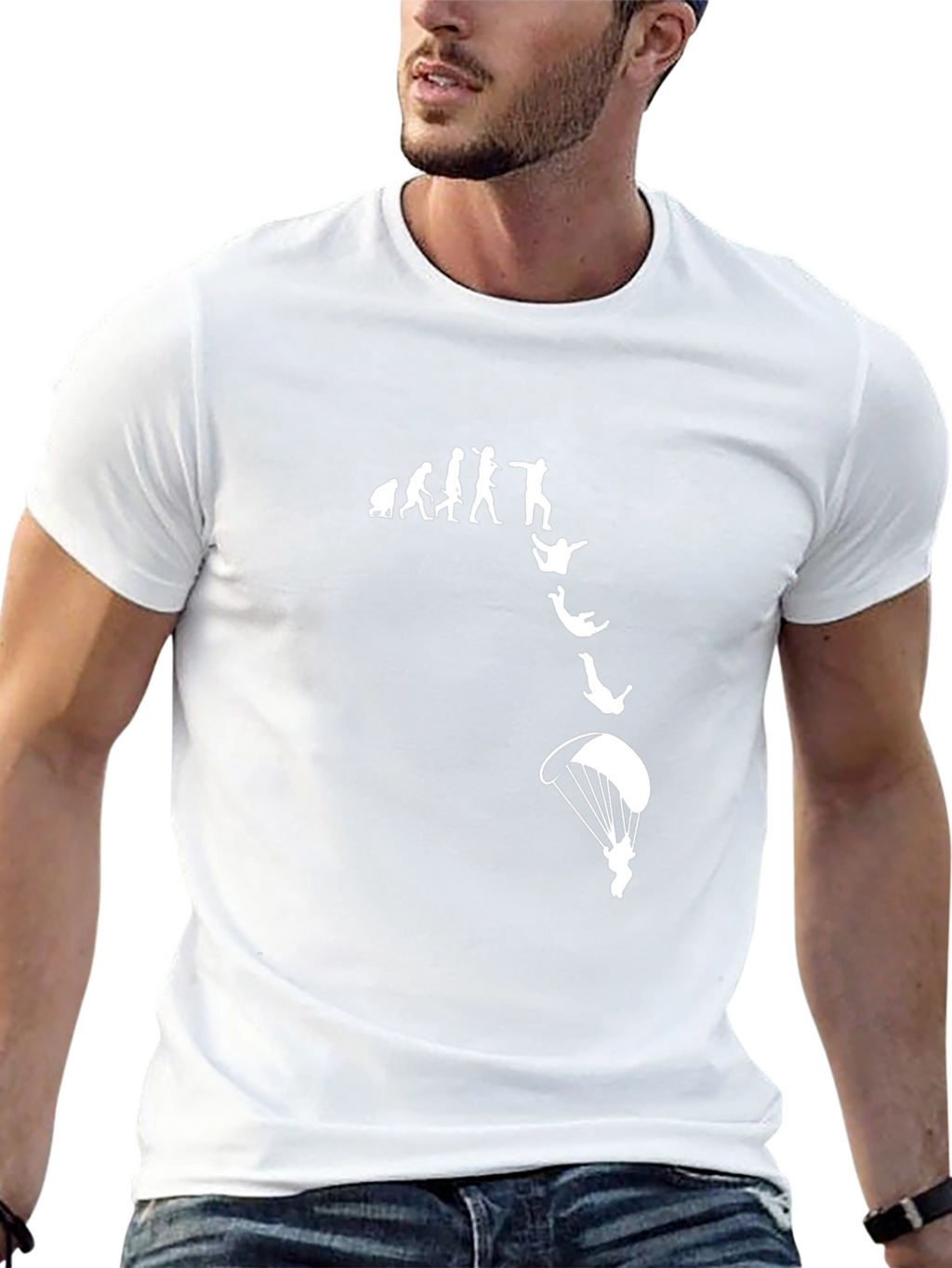 Evolution of Skydiving Black T-Shirt