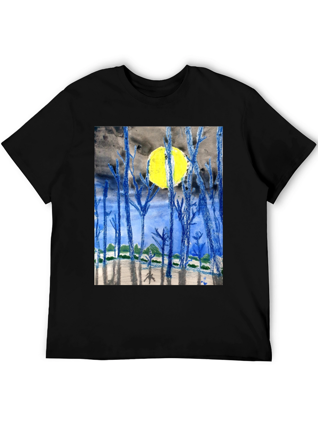 Artistic Night Forest Print T-Shirt