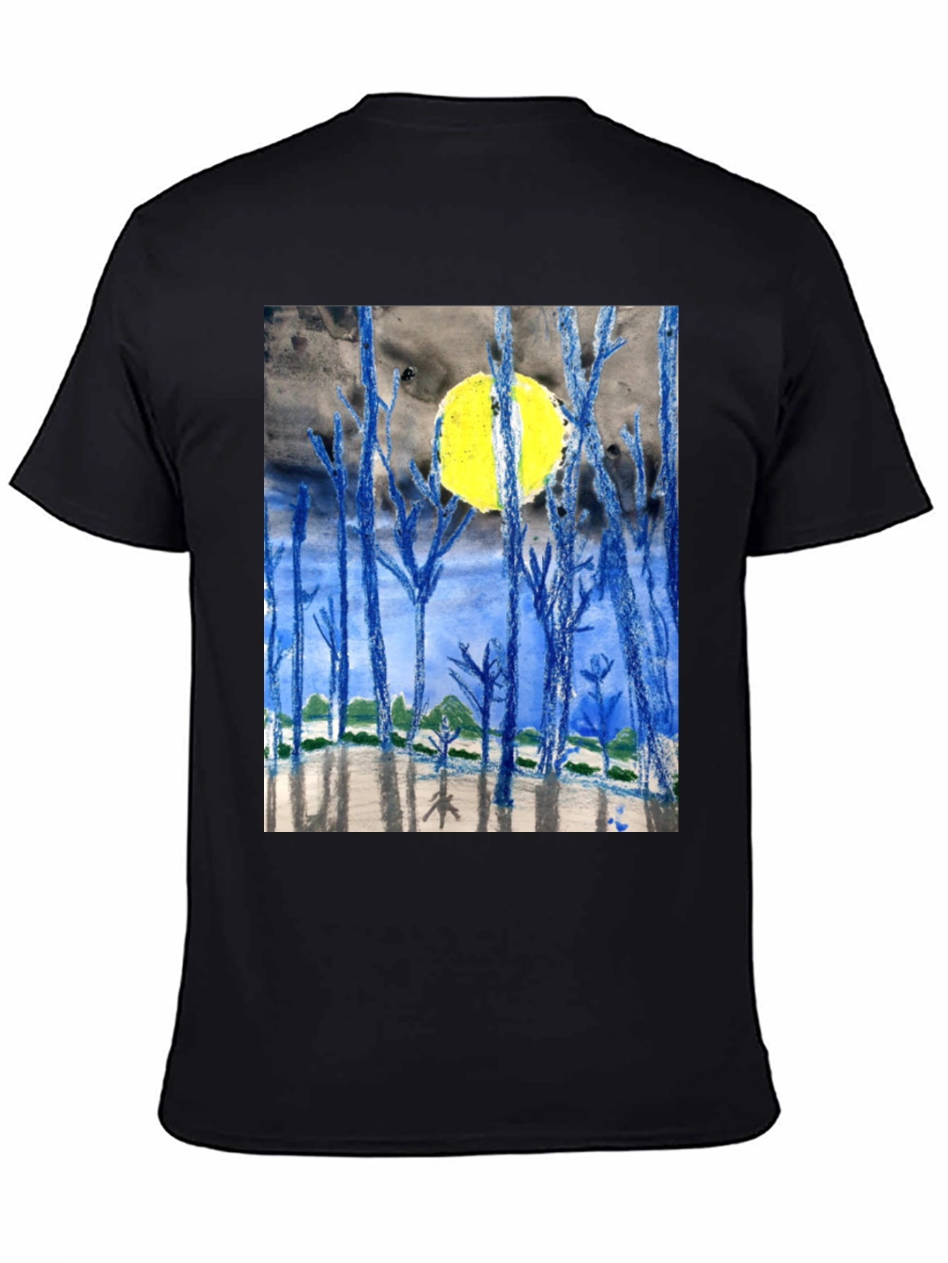 Artistic Night Forest Print T-Shirt