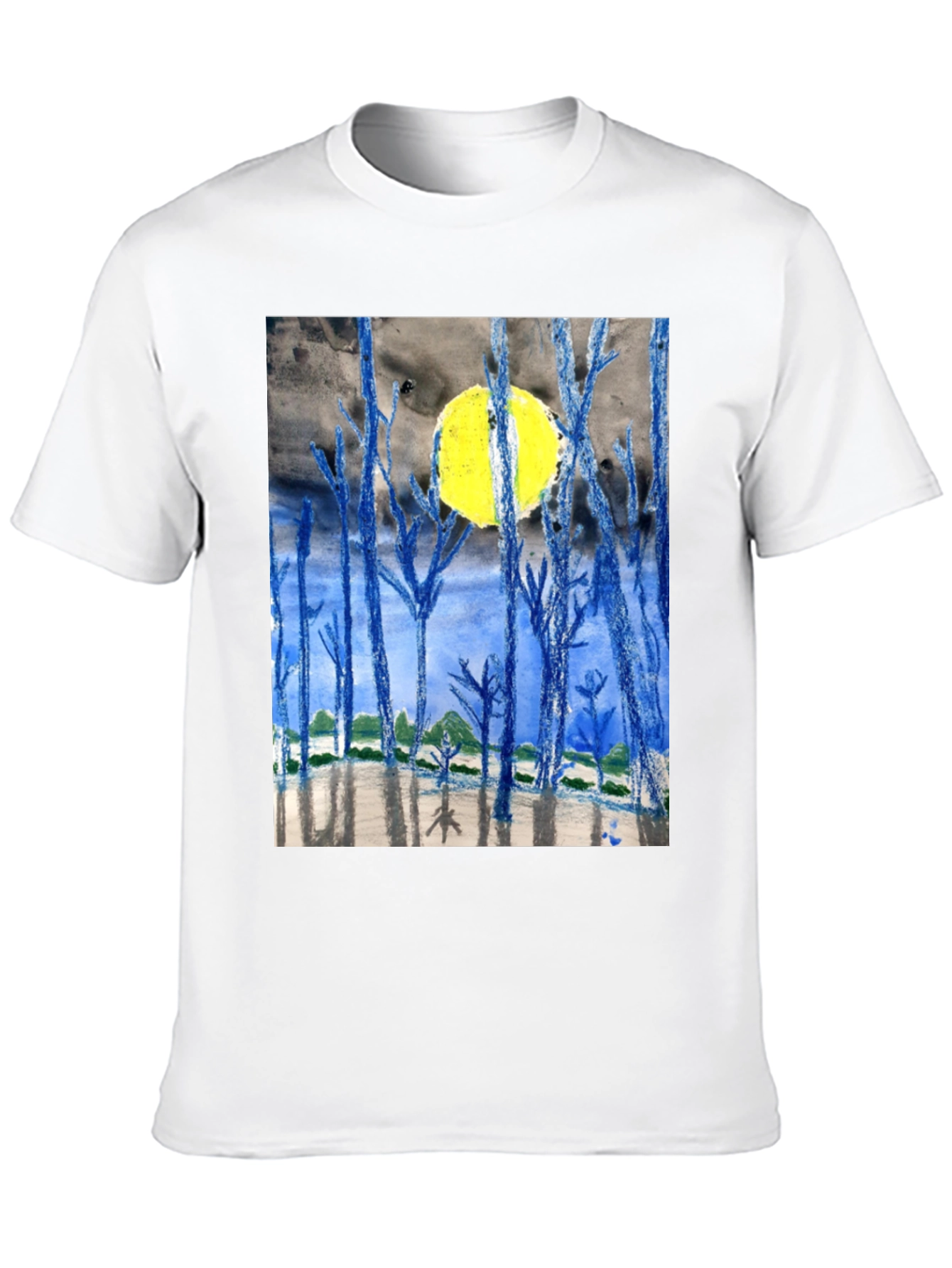 Artistic Night Forest Print T-Shirt
