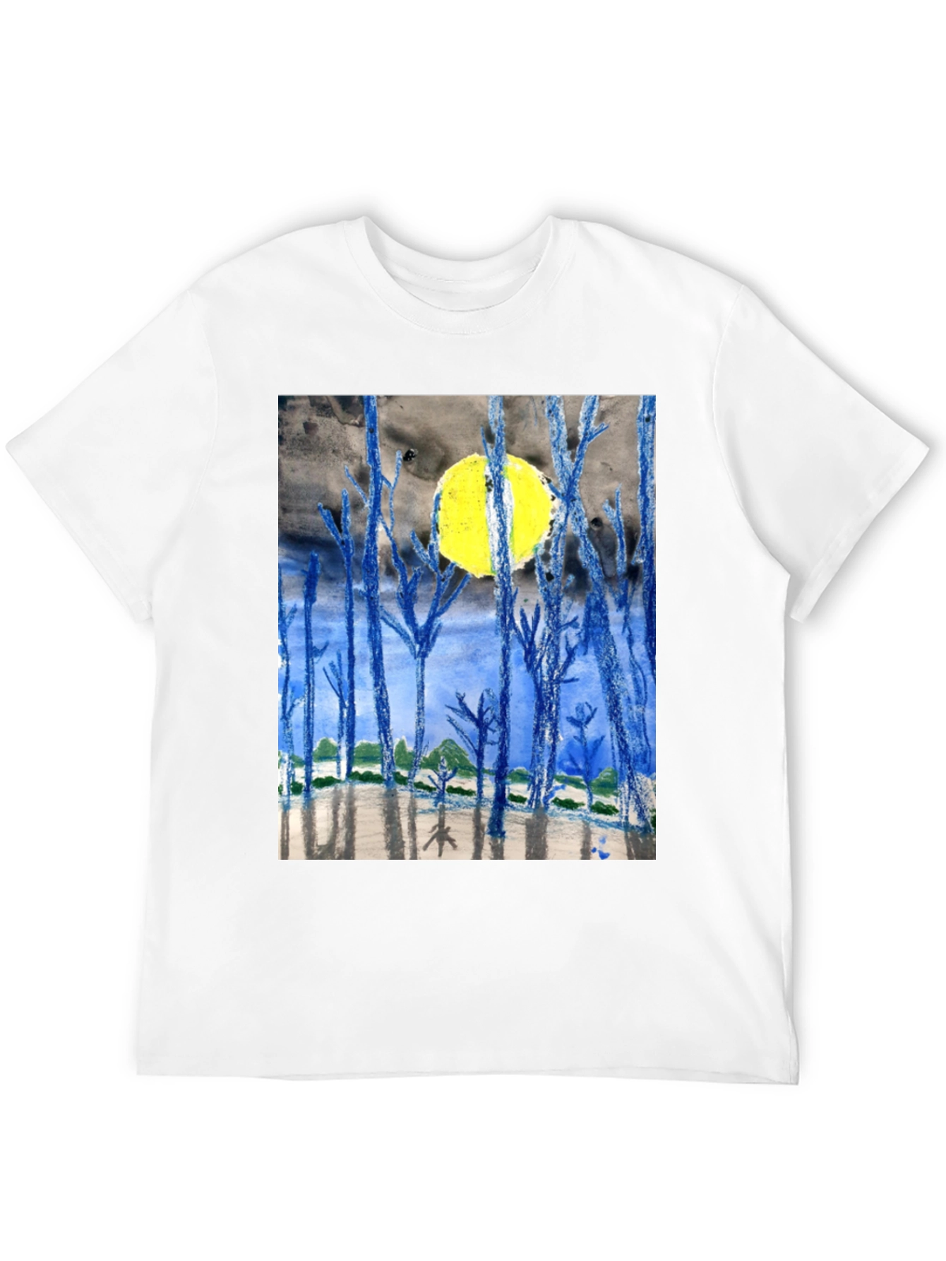 Artistic Night Forest Print T-Shirt