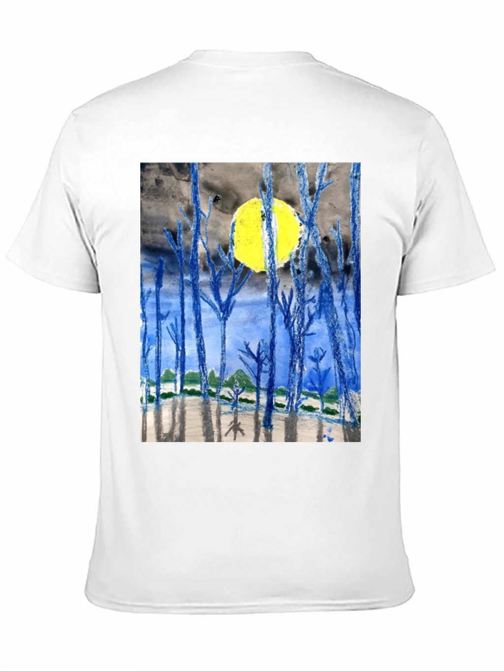 Artistic Night Forest Print T-Shirt