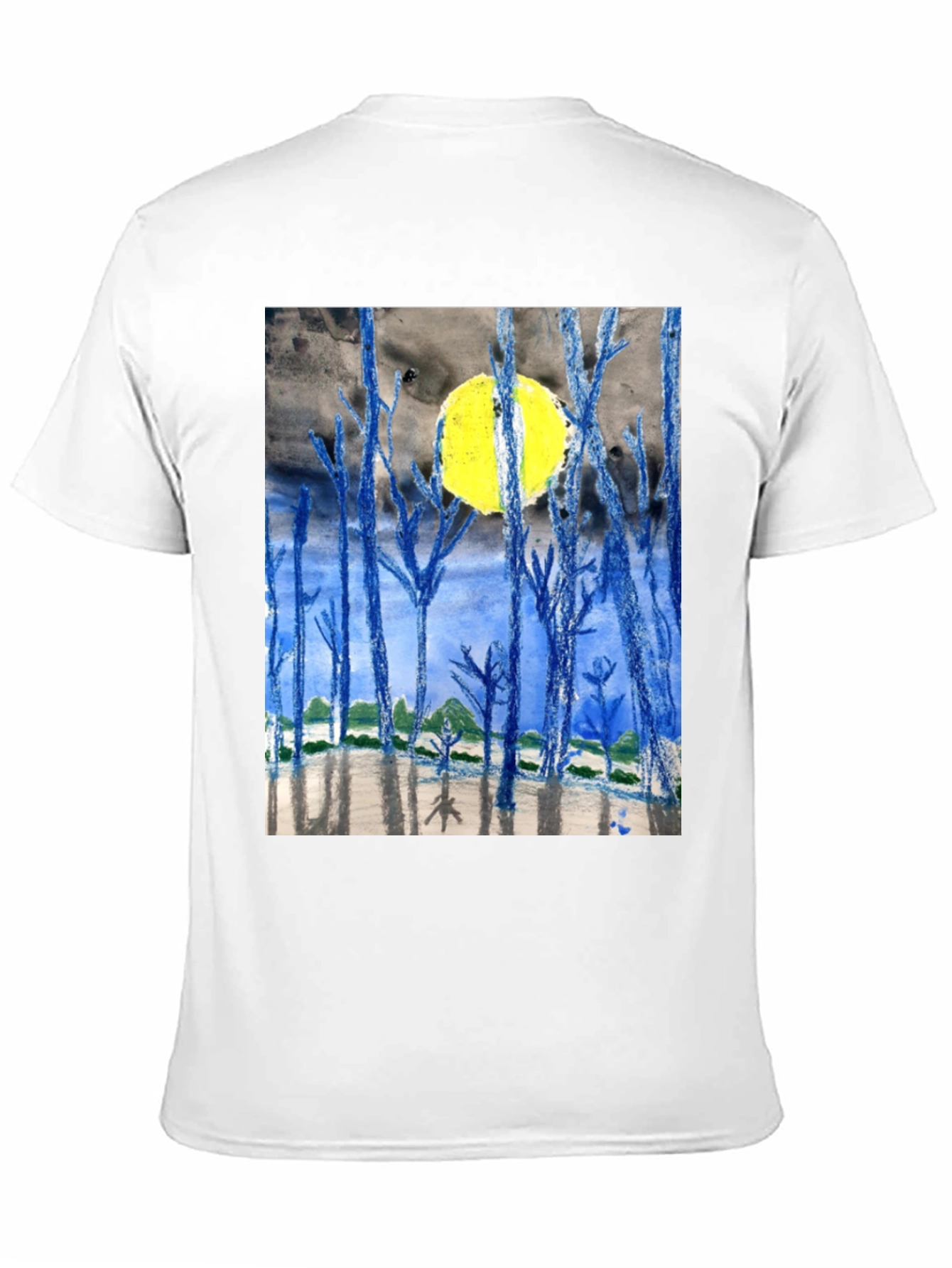 Artistic Night Forest Print T-Shirt