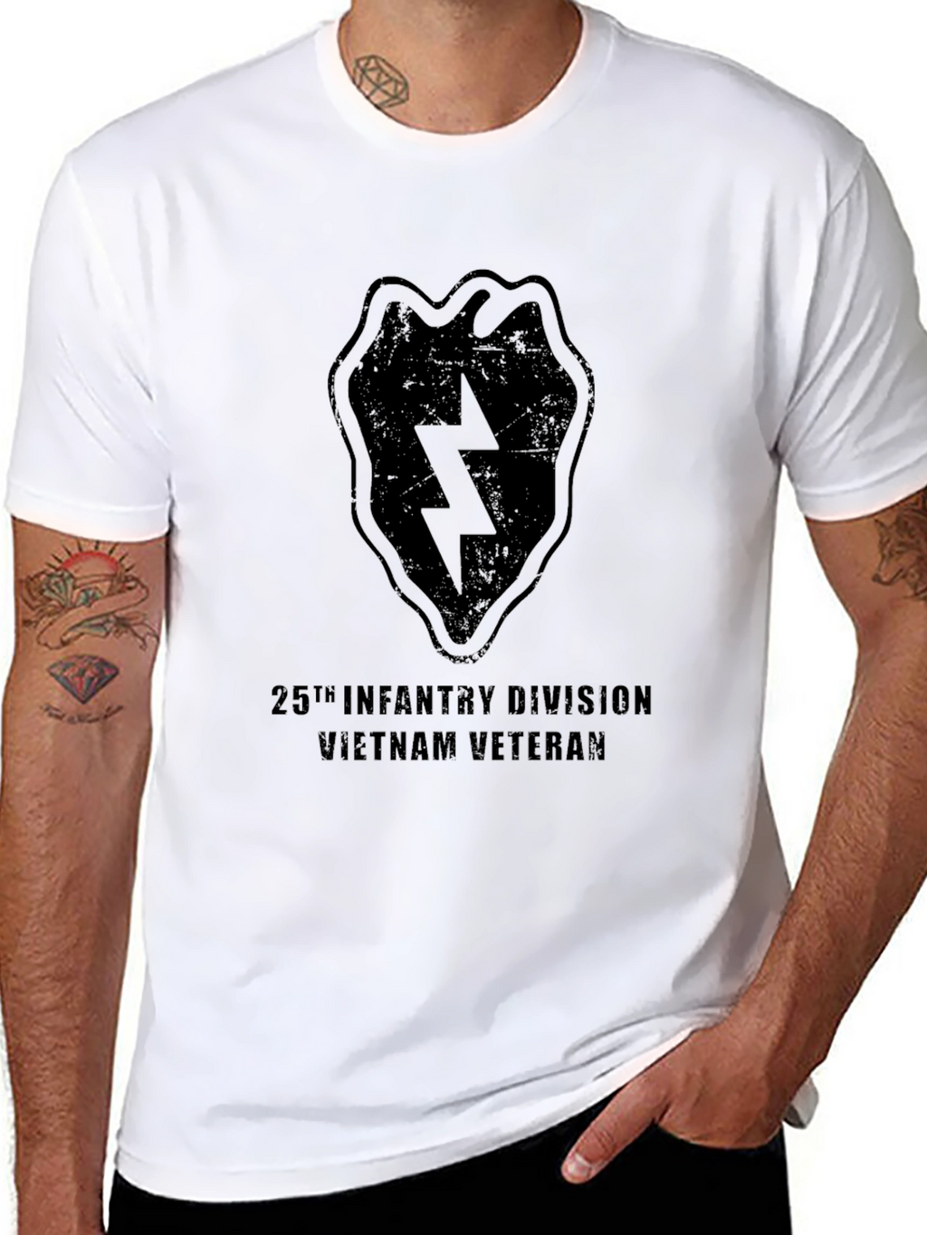25th Infantry Division Vietnam Veteran Black T-Shirt