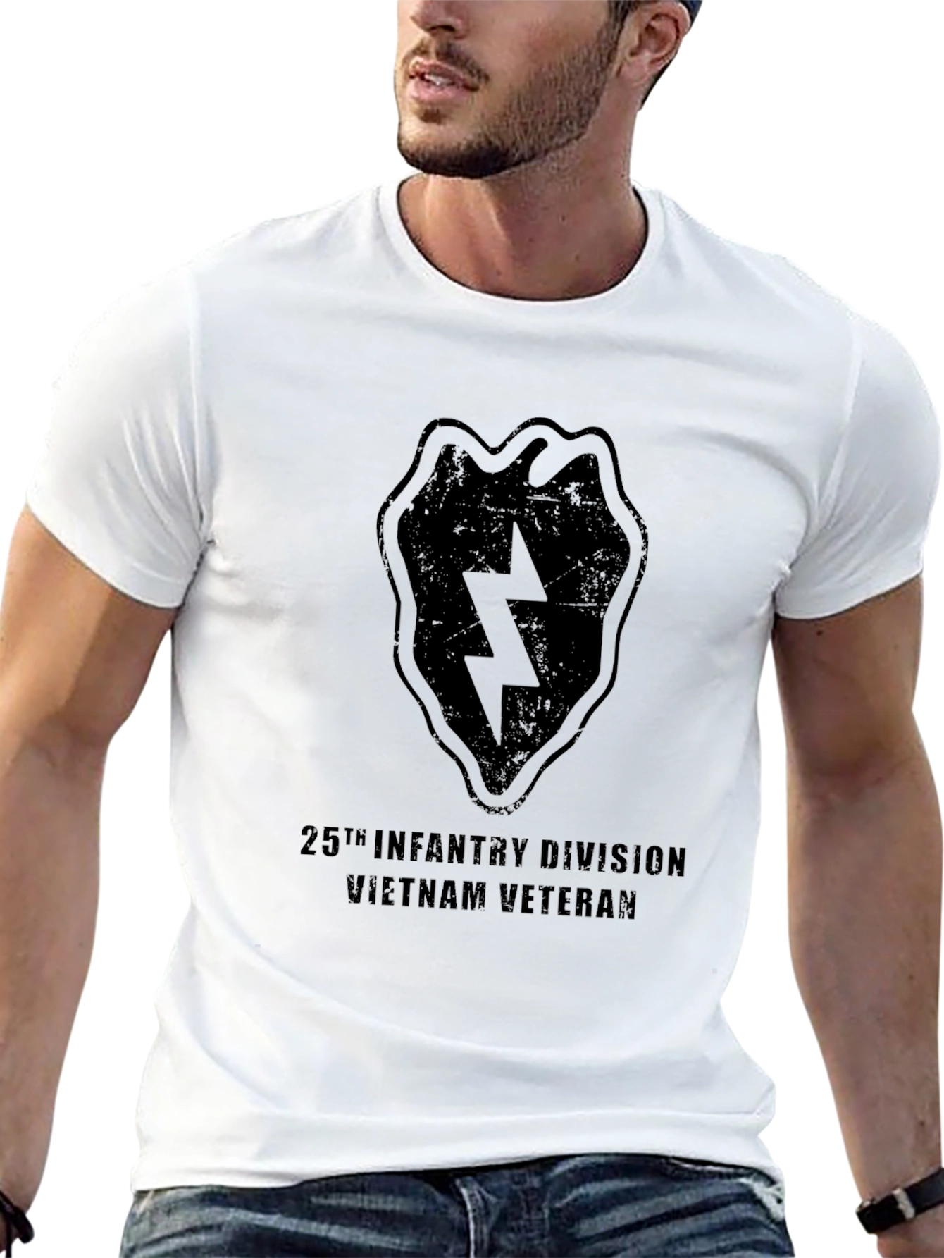 25th Infantry Division Vietnam Veteran Black T-Shirt