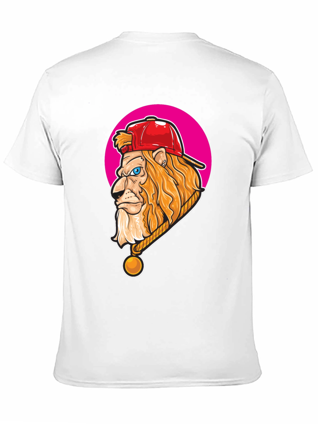 Lion Head Graphic Print Crew Neck T-Shirt