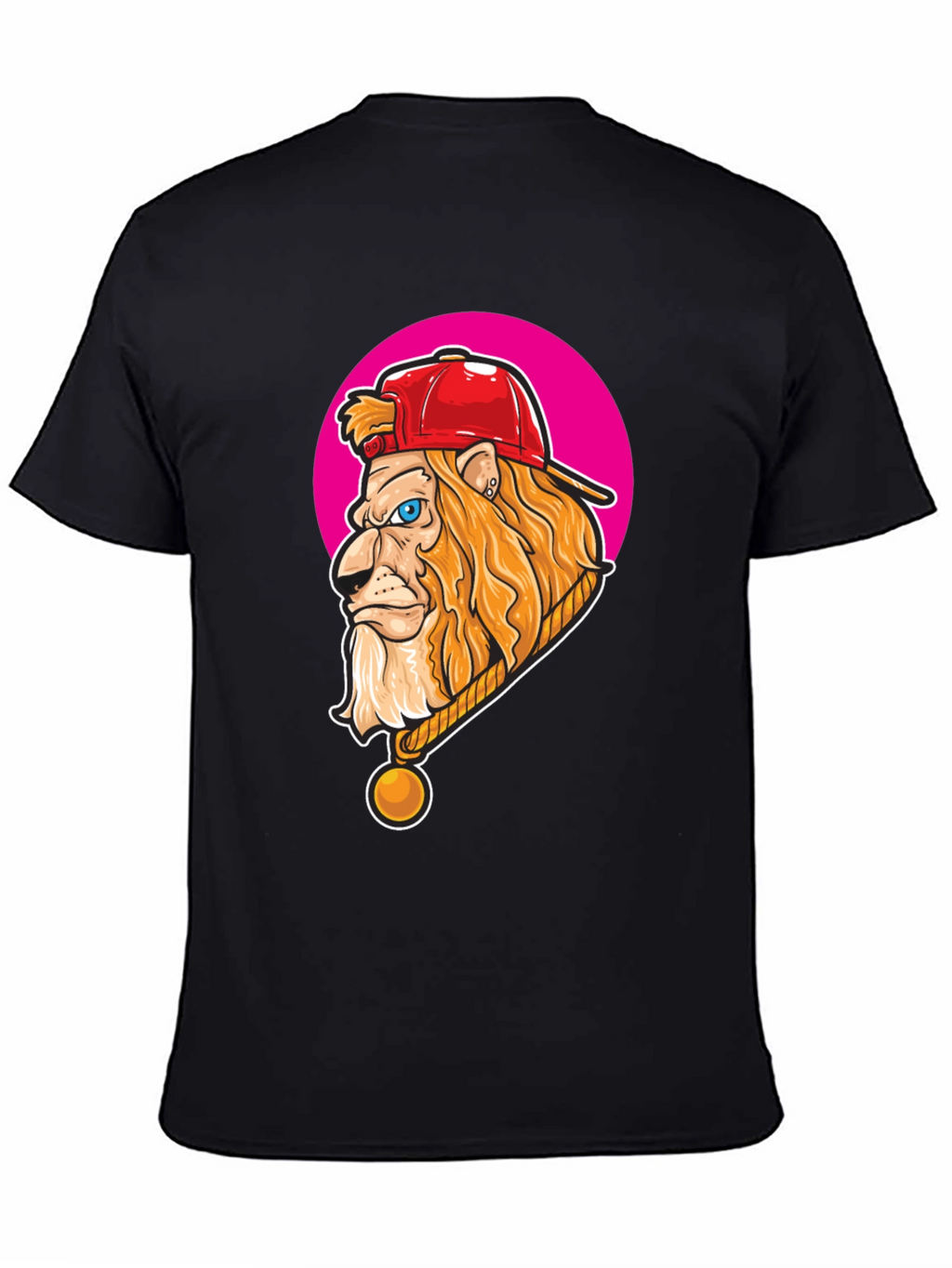 Lion Head Graphic Print Crew Neck T-Shirt