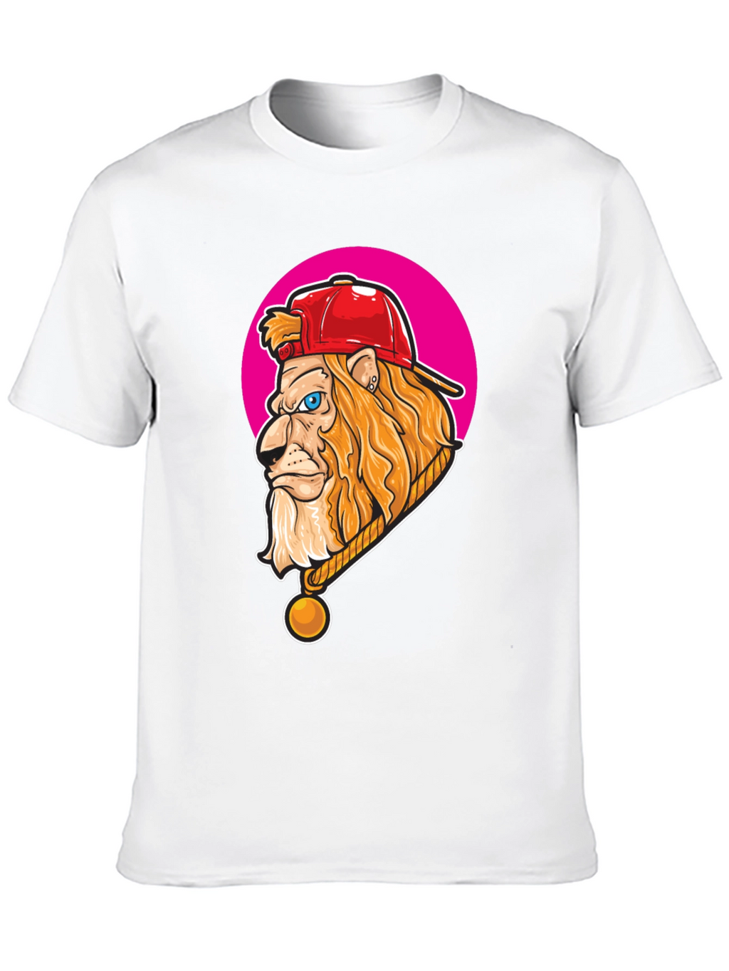 Lion Head Graphic Print Crew Neck T-Shirt