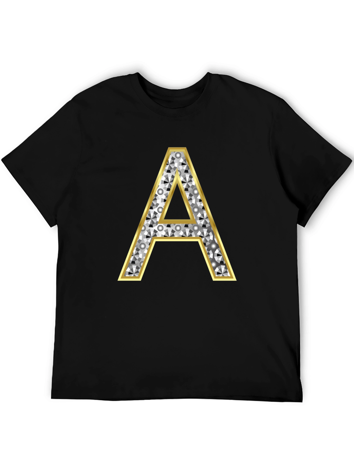 Diamond Letter A Graphic Tee - Stylish Black T-Shirt