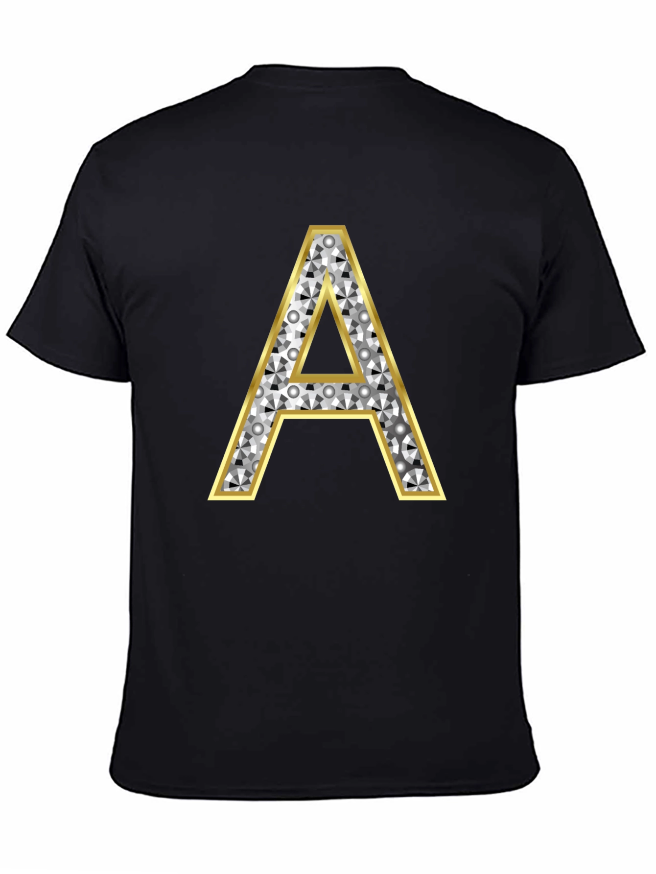 Diamond Letter A Graphic Tee - Stylish Black T-Shirt