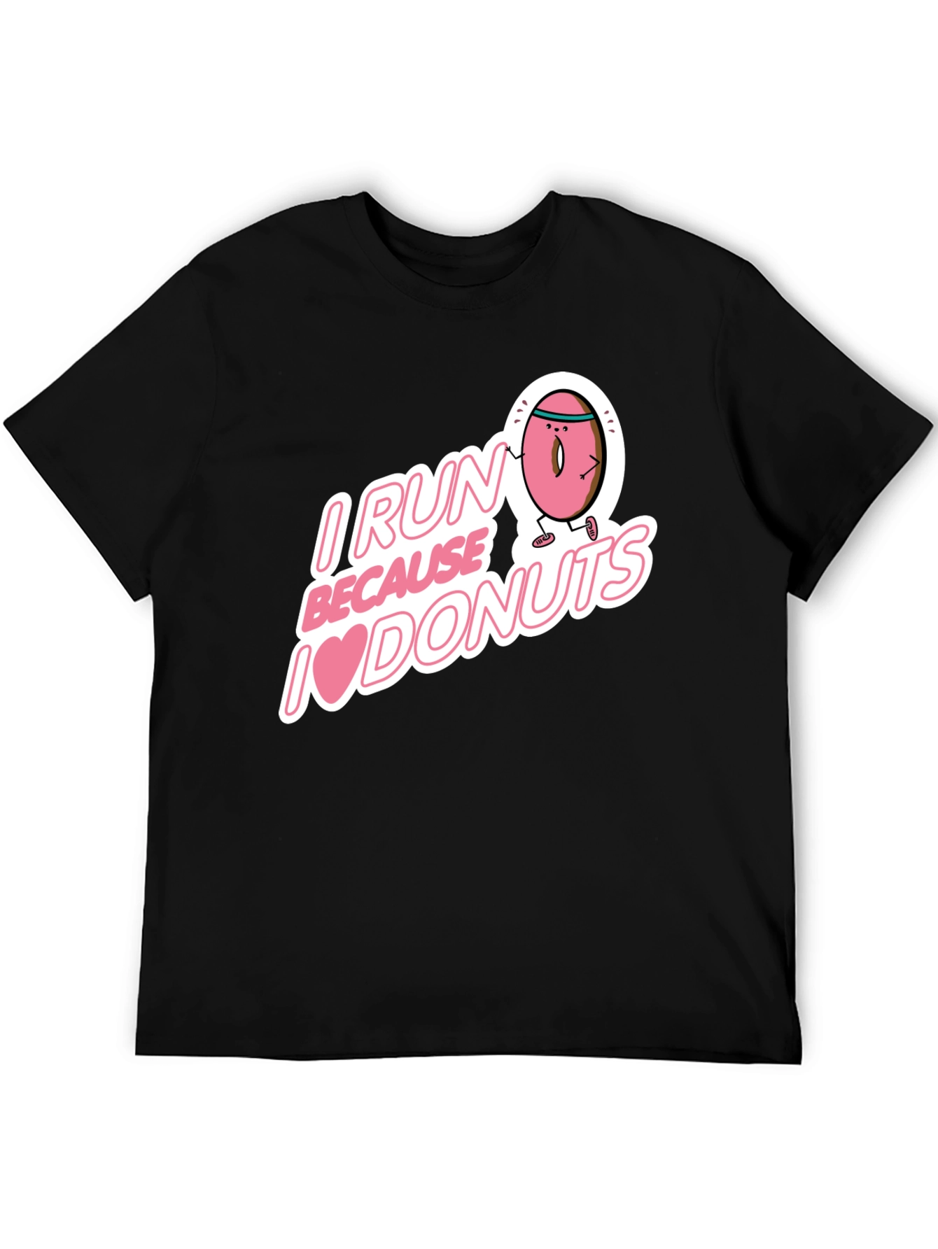 I Run Because I Love Donuts Graphic T-Shirt