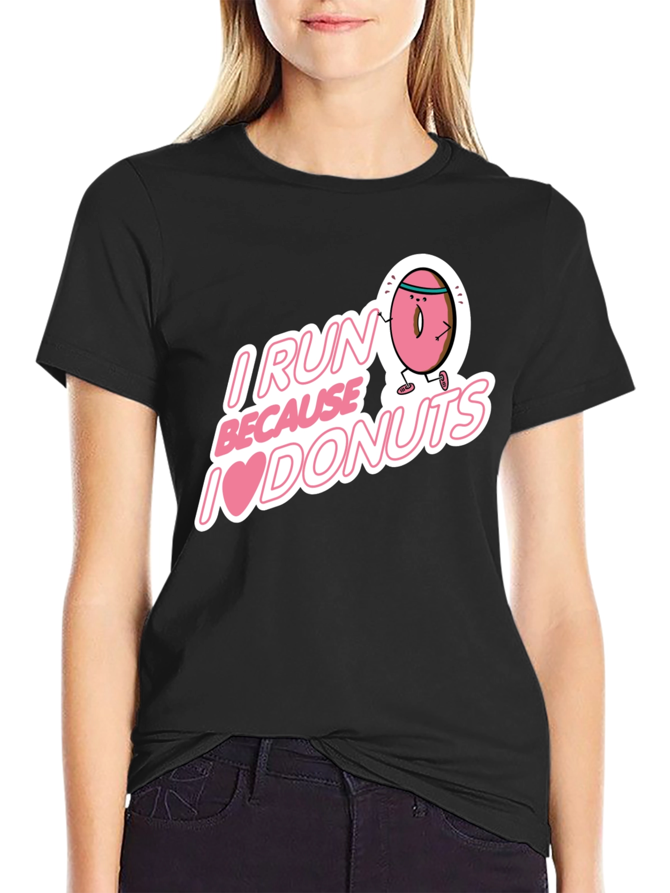 I Run Because I Love Donuts Graphic T-Shirt
