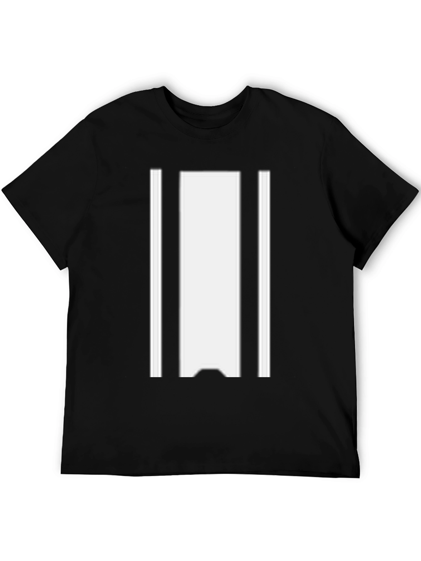 Modern Striped Graphic Tee - Black
