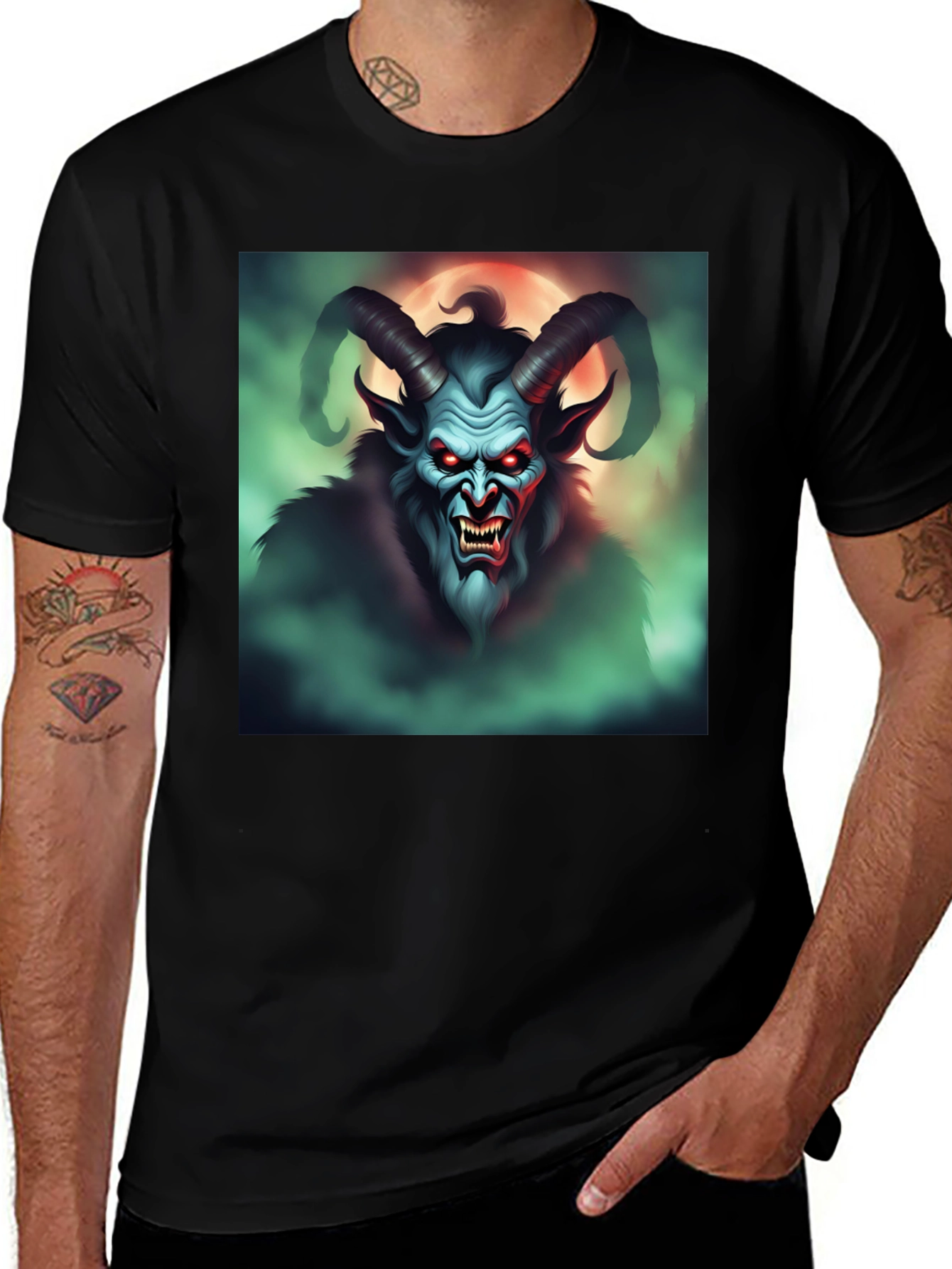 Krampus Graphic Tee - Spooky Holiday Apparel