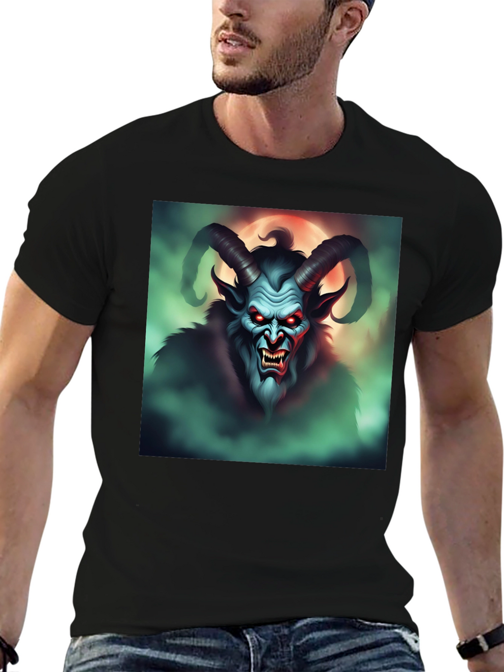 Krampus Graphic Tee - Spooky Holiday Apparel
