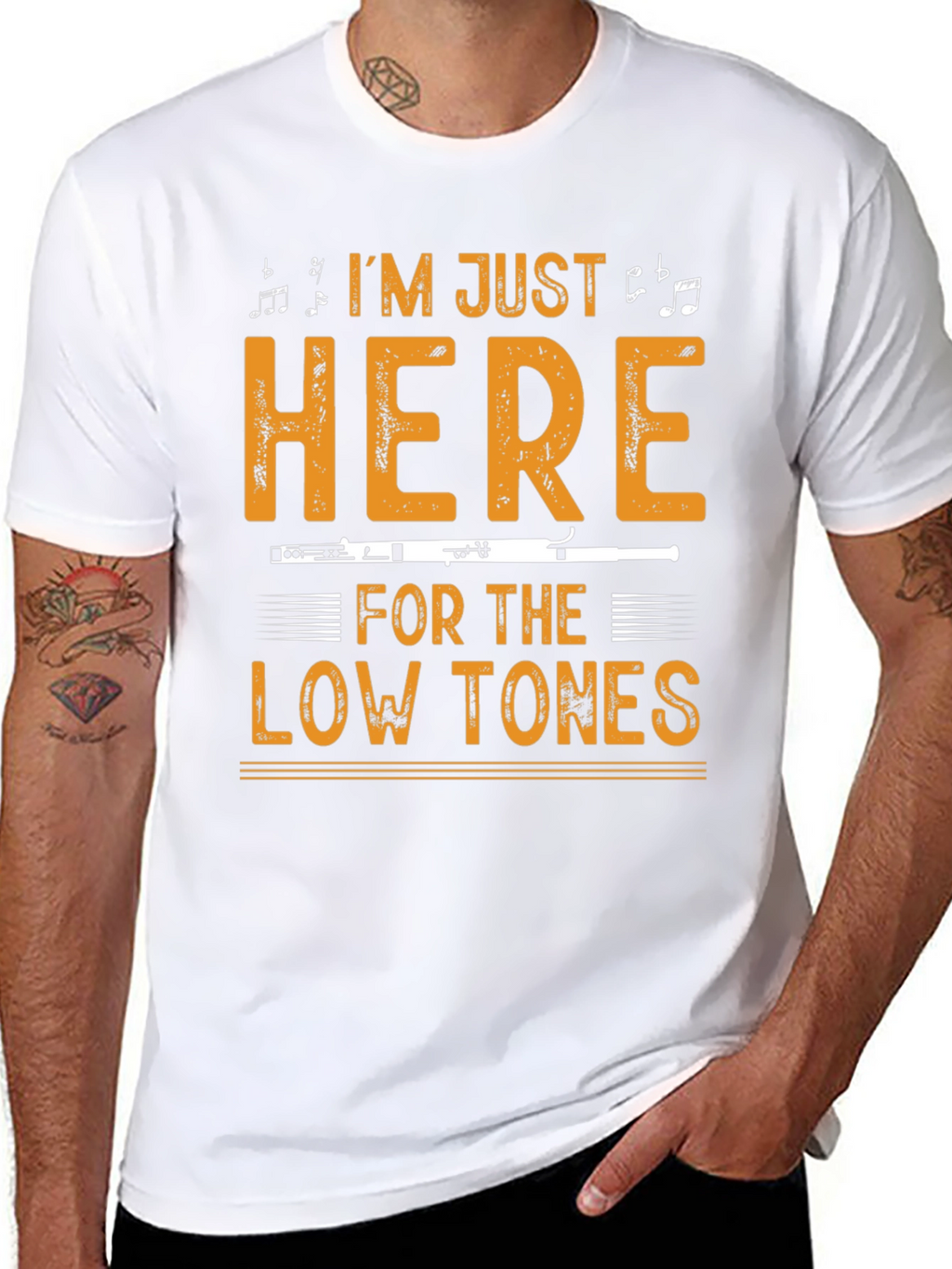 Music Lover T-Shirt: Low Tones Flute Player
