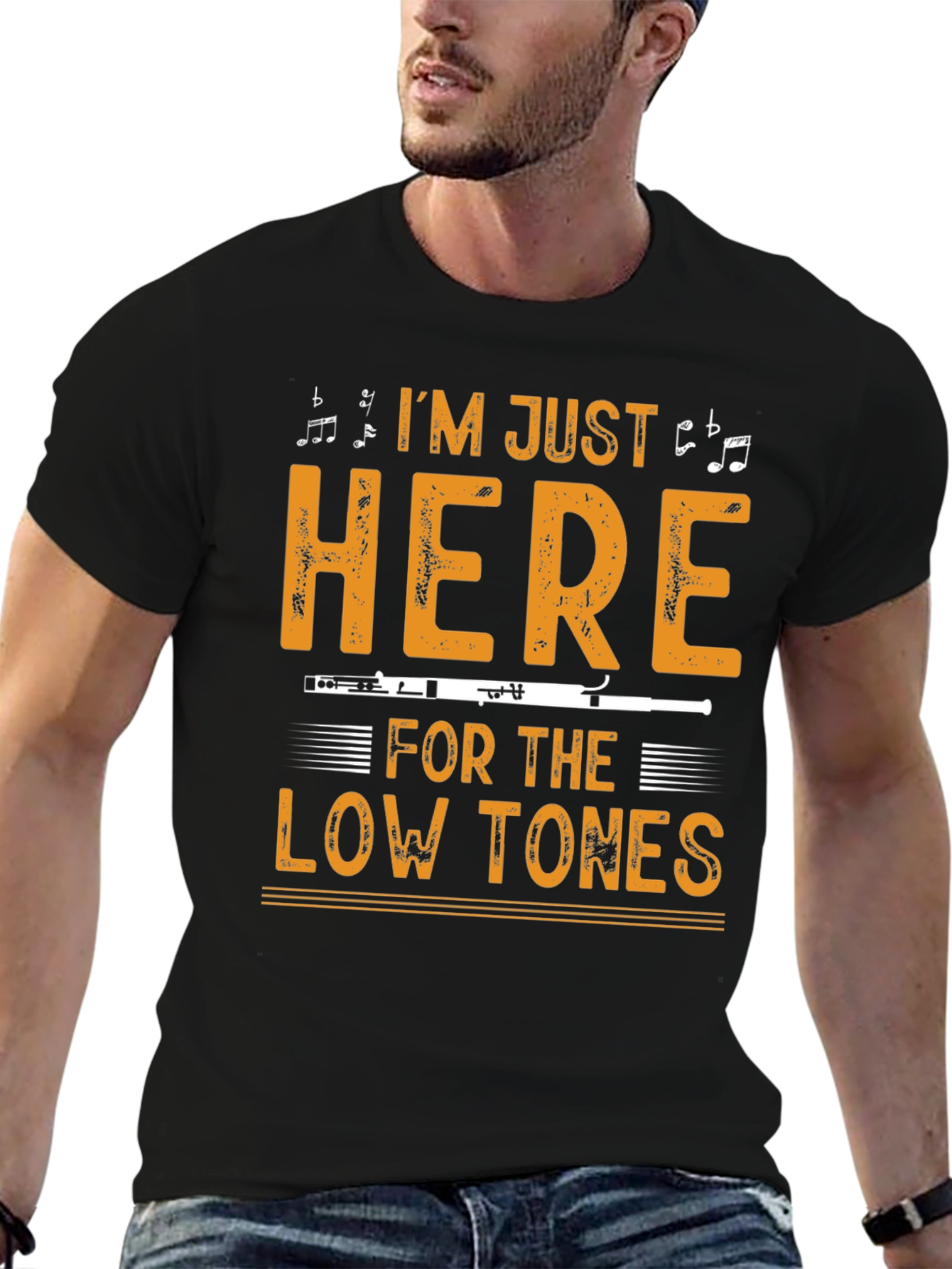 Music Lover T-Shirt: Low Tones Flute Player