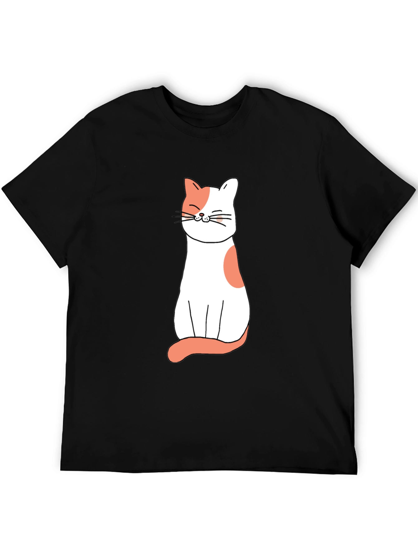 Cute Cat Graphic Tee - Black Unisex T-Shirt