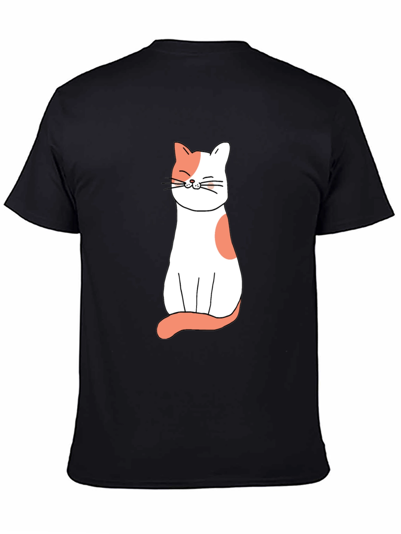 Cute Cat Graphic Tee - Black Unisex T-Shirt