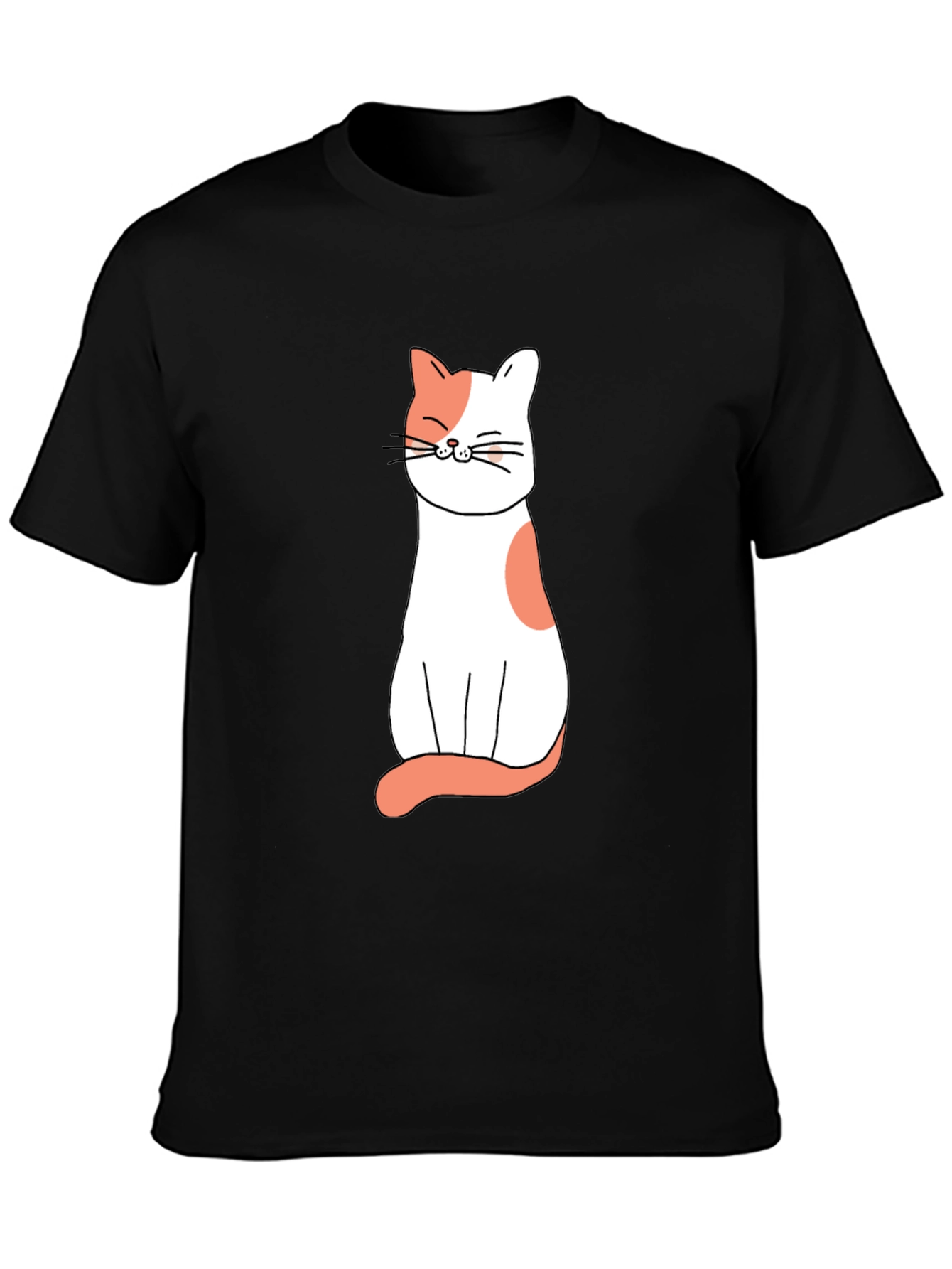 Cute Cat Graphic Tee - Black Unisex T-Shirt