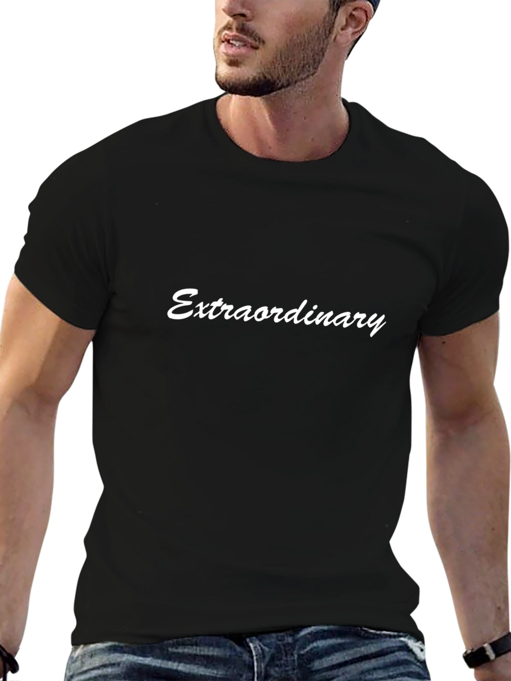Extraordinary Black Cotton T-Shirt