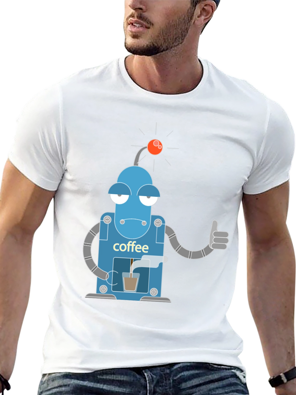 Coffee Robot Graphic Tee - Black T-Shirt