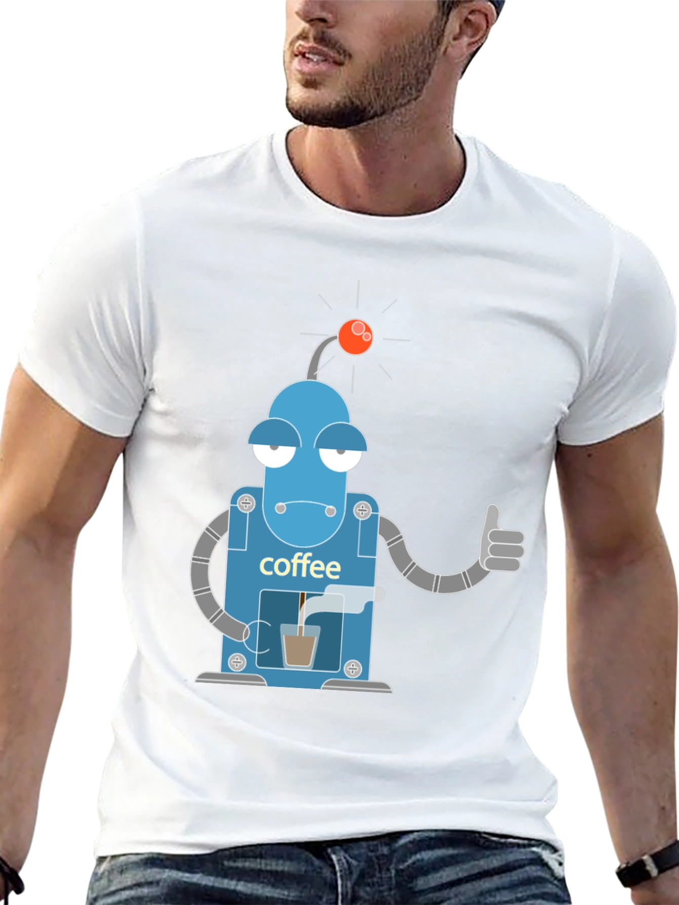 Coffee Robot Graphic Tee - Black T-Shirt