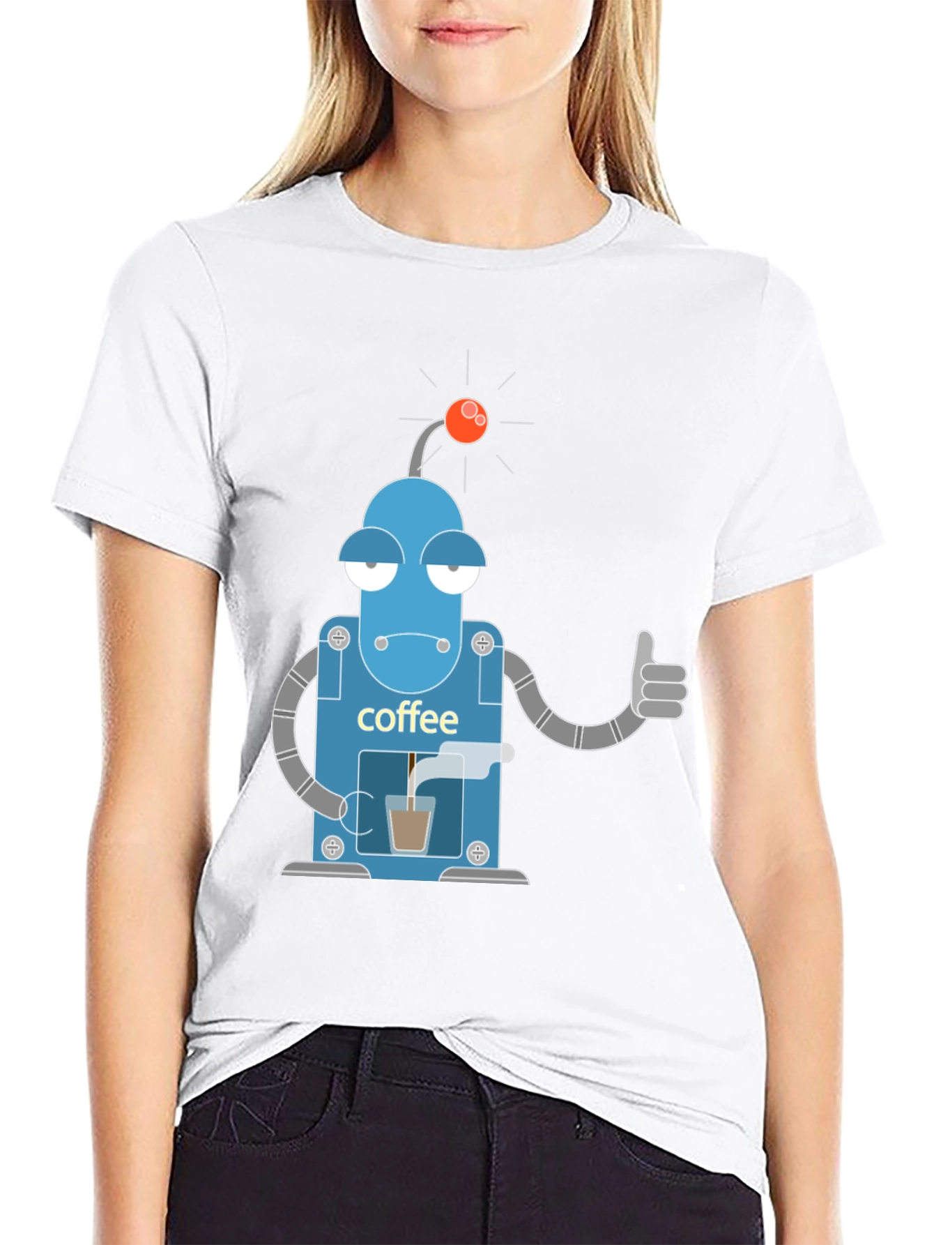 Coffee Robot Graphic Tee - Black T-Shirt