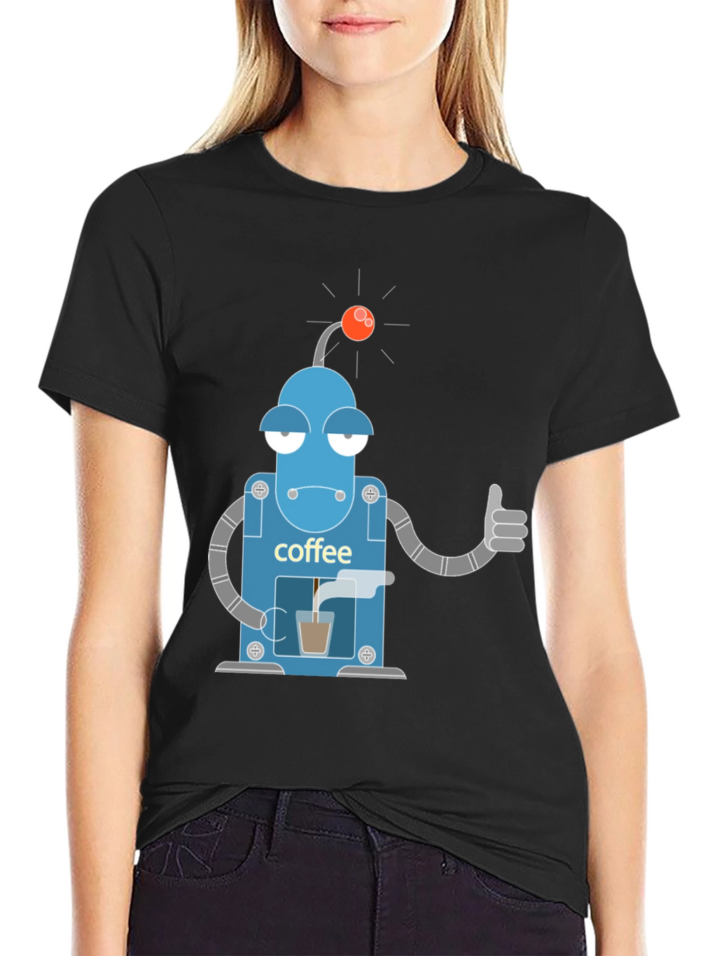 Coffee Robot Graphic Tee - Black T-Shirt