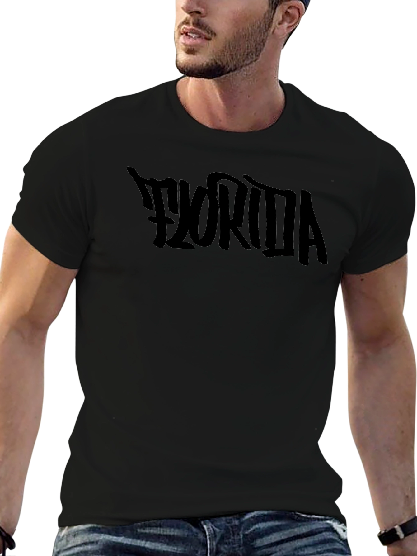Florida Graphic Print Black T-Shirt