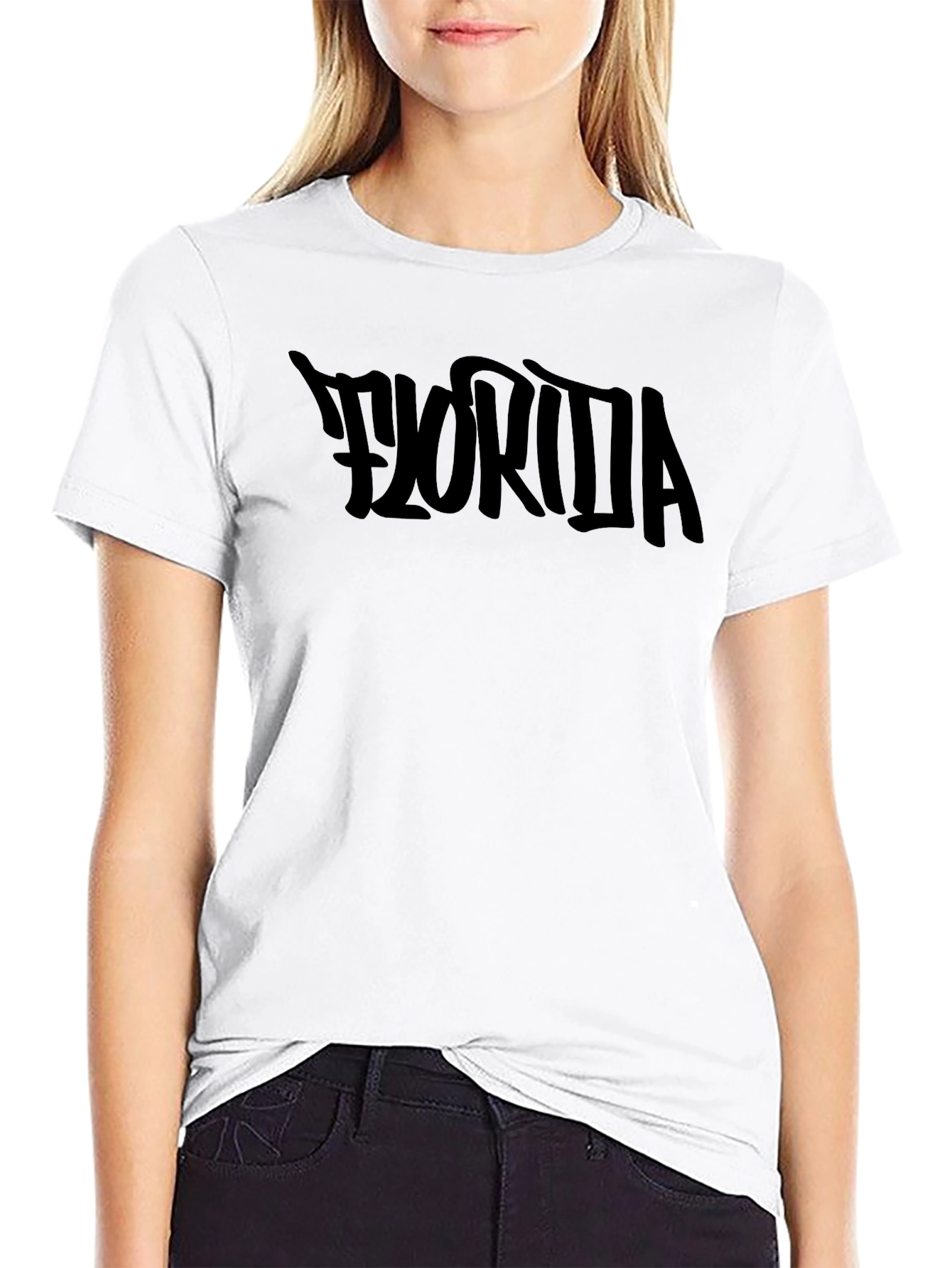 Florida Graphic Print Black T-Shirt