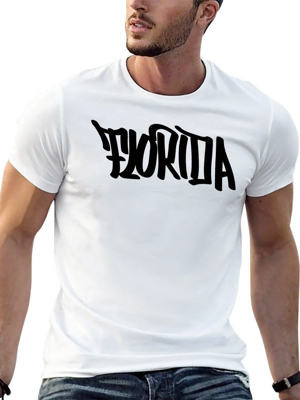 Florida Graphic Print Black T-Shirt