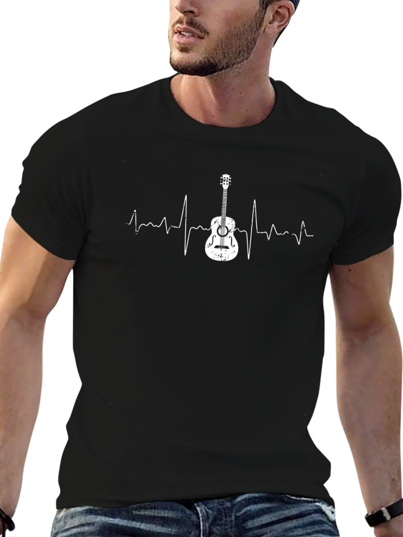 Guitar Heartbeat T-Shirt - Music Lover Tee