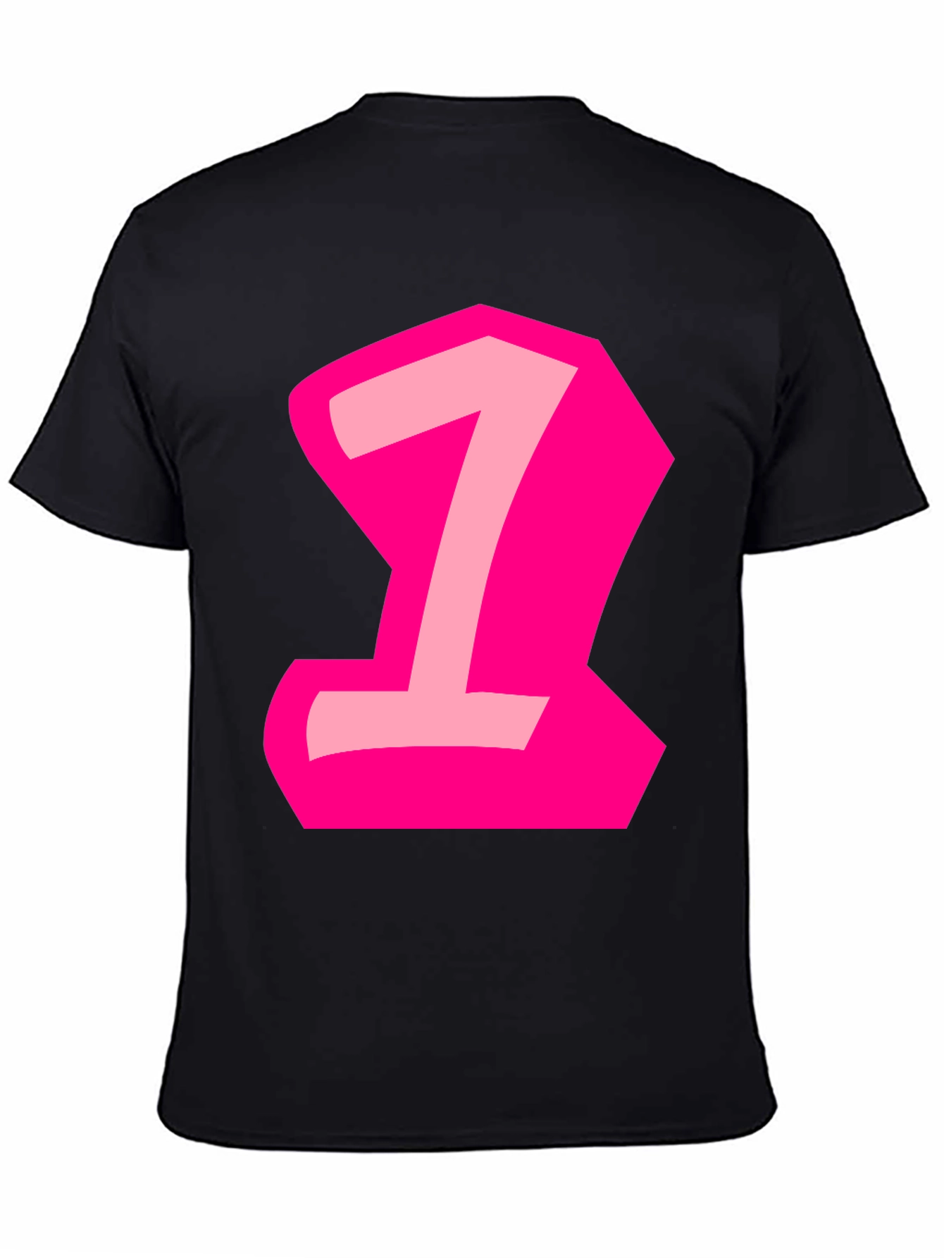 Number One Graphic Tee - Black Cotton Casual Shirt