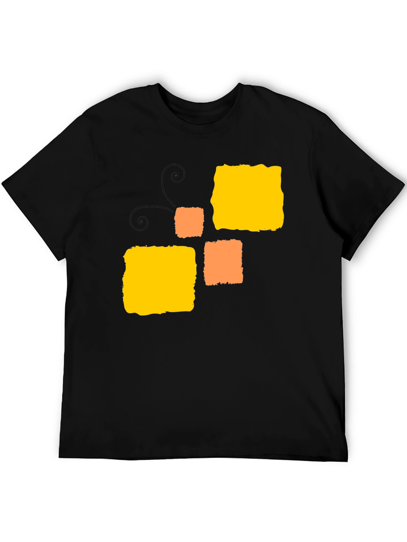 Abstract Squares Black T-Shirt