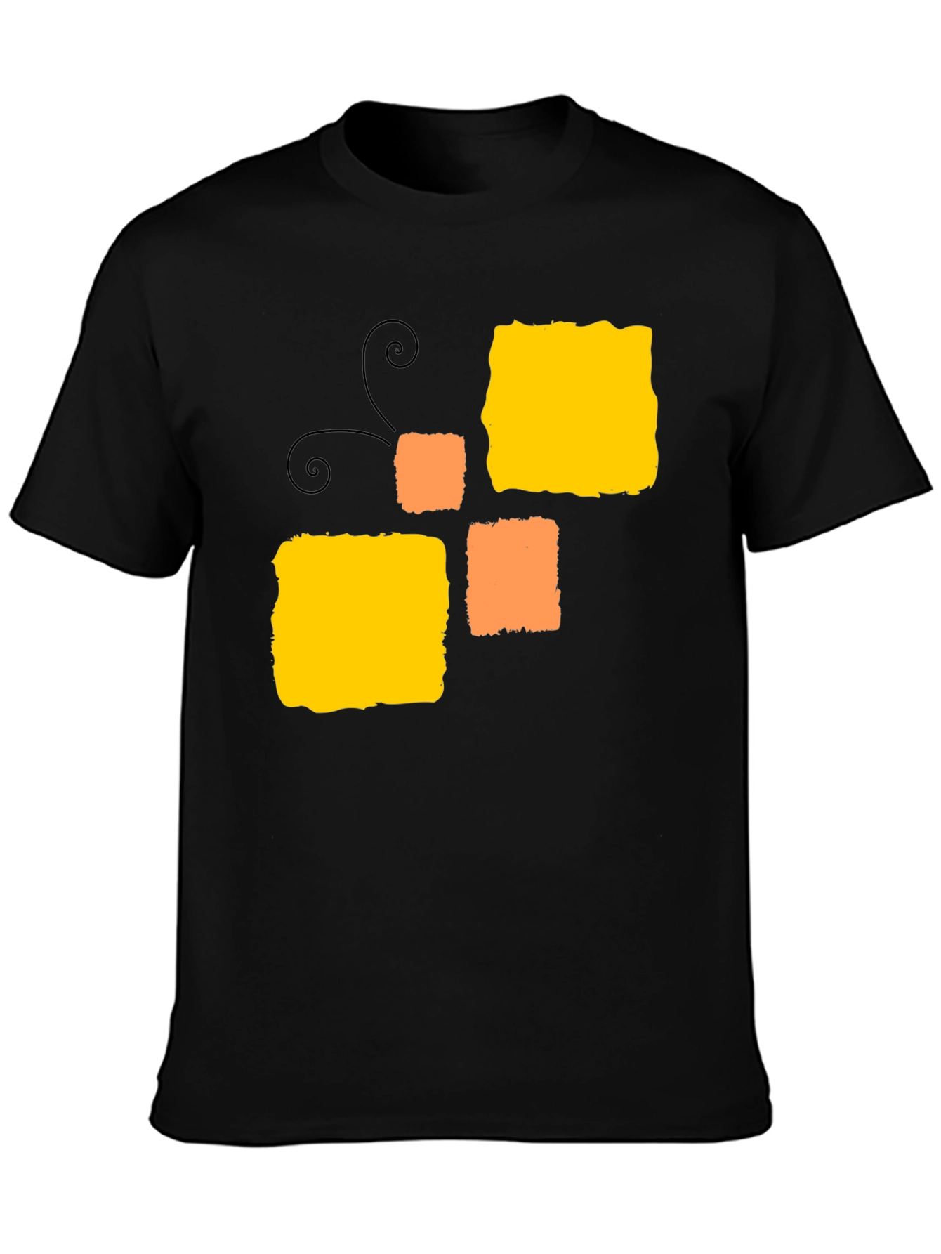 Abstract Squares Black T-Shirt