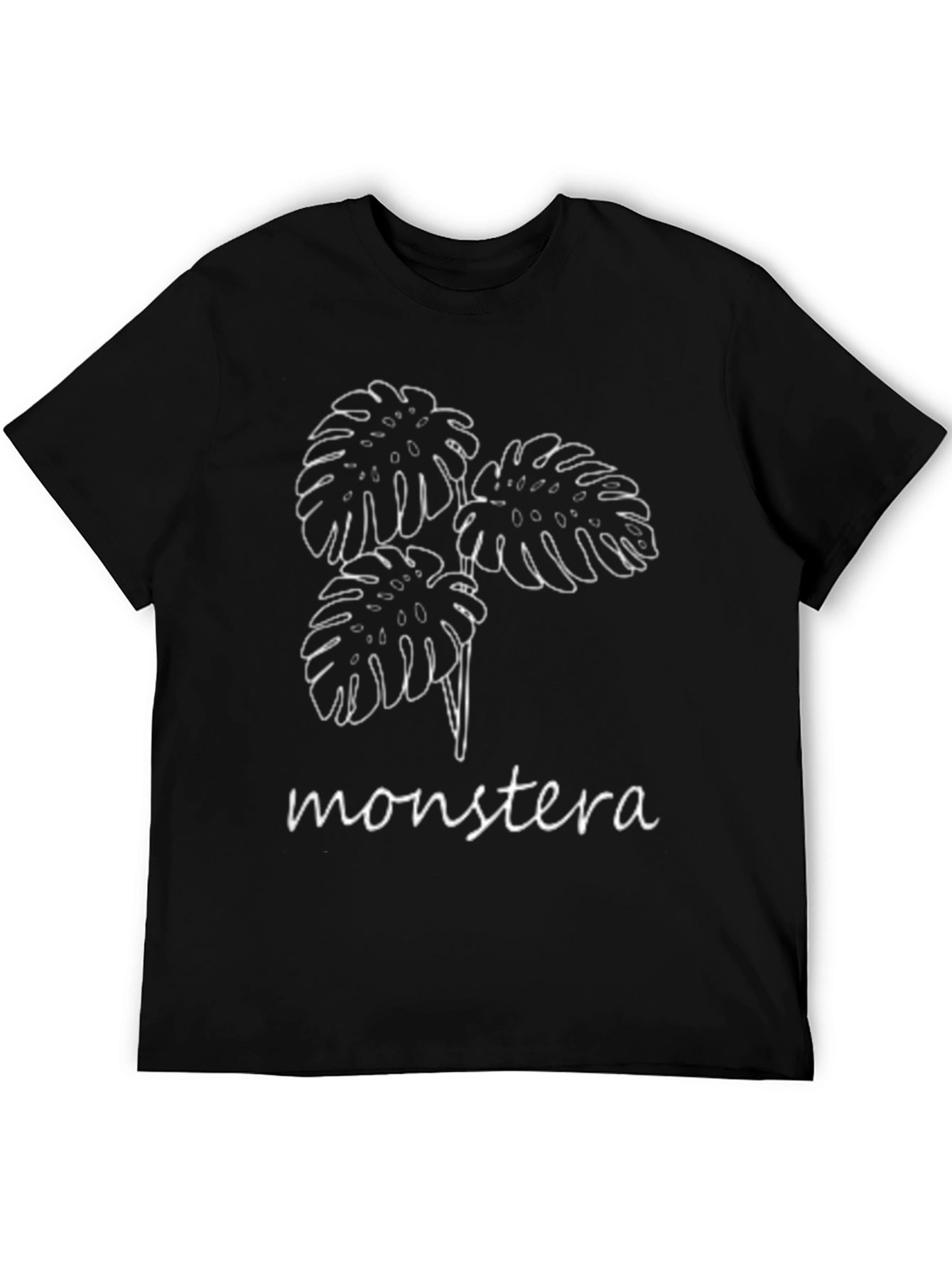 Monstera Leaf Graphic Black T-Shirt