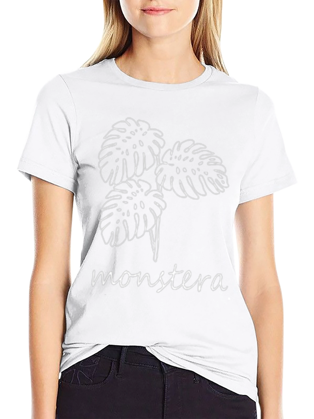 Monstera Leaf Graphic Black T-Shirt