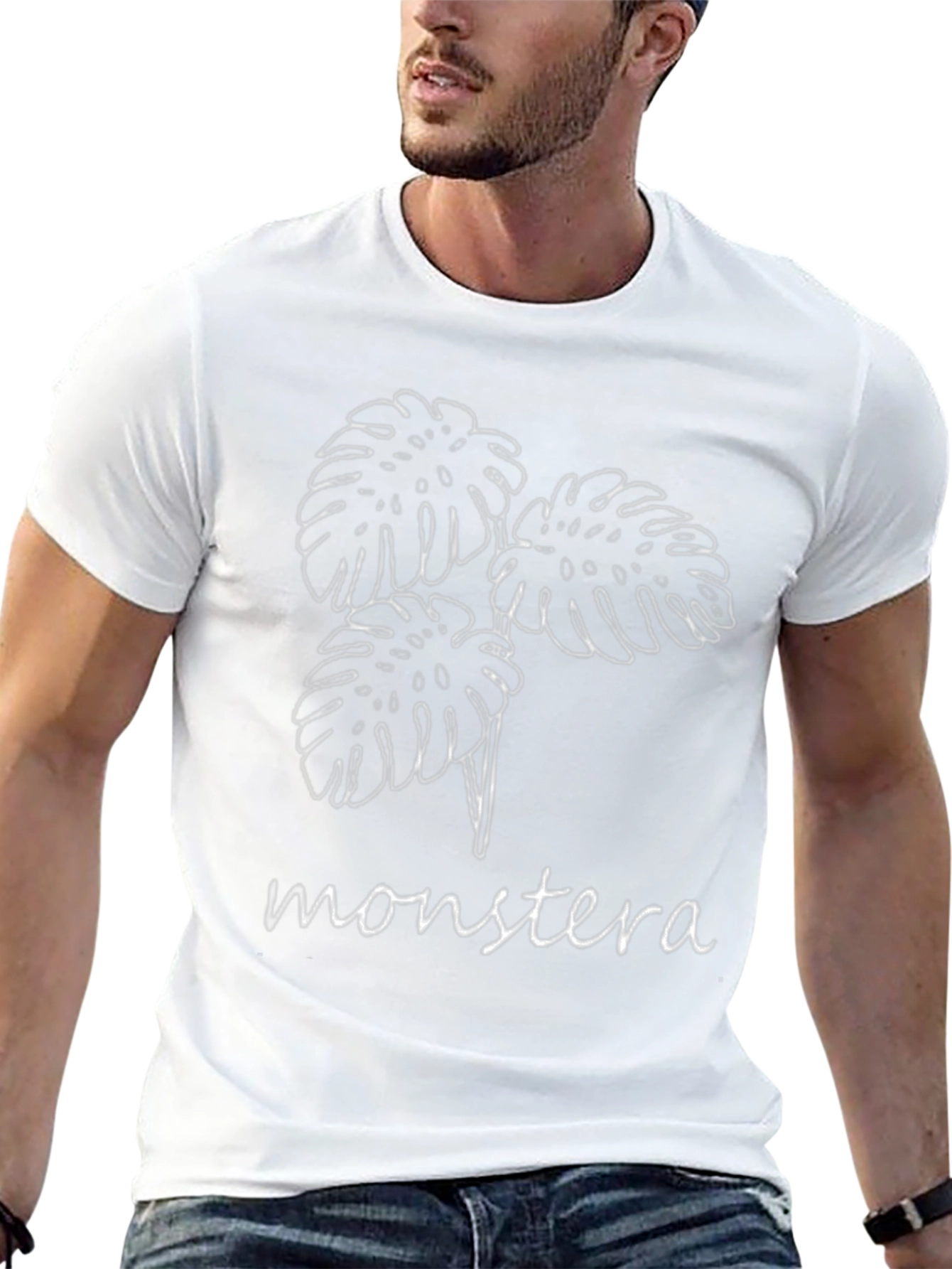 Monstera Leaf Graphic Black T-Shirt