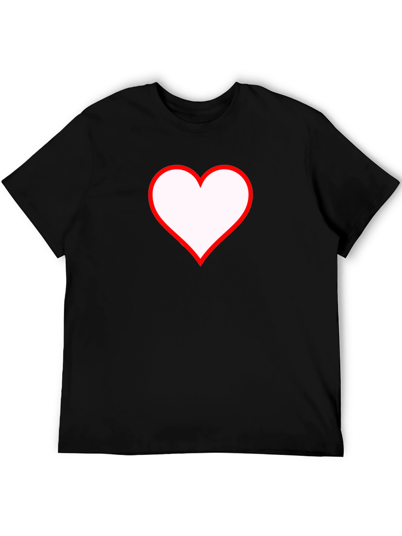 Heart Graphic T-Shirt - Black Cotton Casual Tee