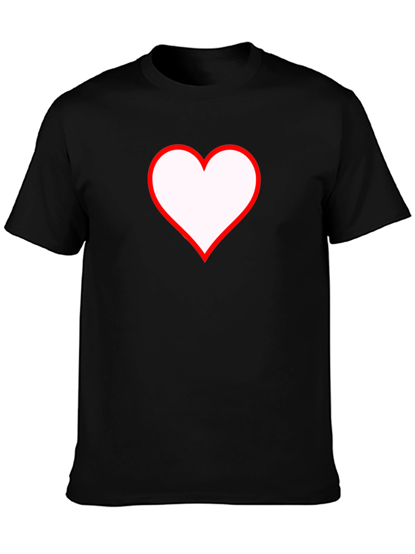 Heart Graphic T-Shirt - Black Cotton Casual Tee